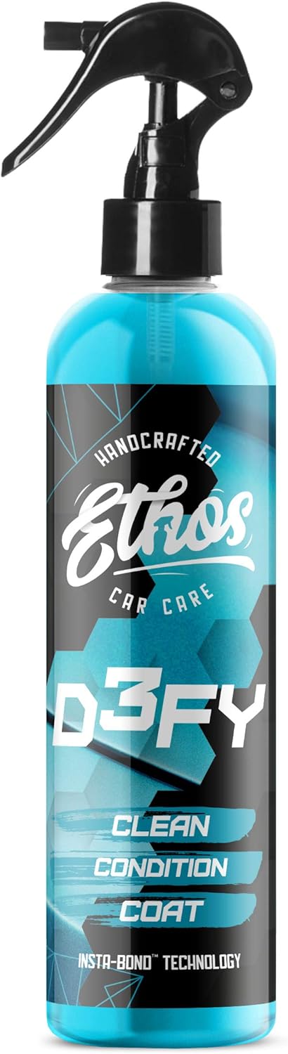 Ethos Defy - 3 in 1 Ceramic Coating - Waterless Car Wash Spray & Wax - Car Wax Rnseless Wash - Hydrophobic Top Coat - Polish & Polymer Paint Sealant Protection - with Insta-Bond Technology