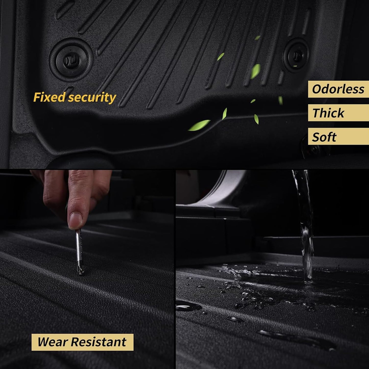 Floor mat for 2017-2024 2025 Chrysler Pacifica Hybrid Touring Models(Non Pinnacle Model) Cargo Mat with Backrest Protection, TPE All Weather Car Floor Liners Cargo Liners Accessories-Black