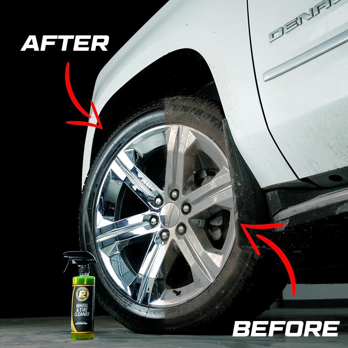 ExoForma Wheel & Tire Cleaner - Removes Built-Up Brake Dust, Dirt & Grime - Improves Dressing Performance - 2-in-1 Formula - Chosen by Pros (128 FL Oz)