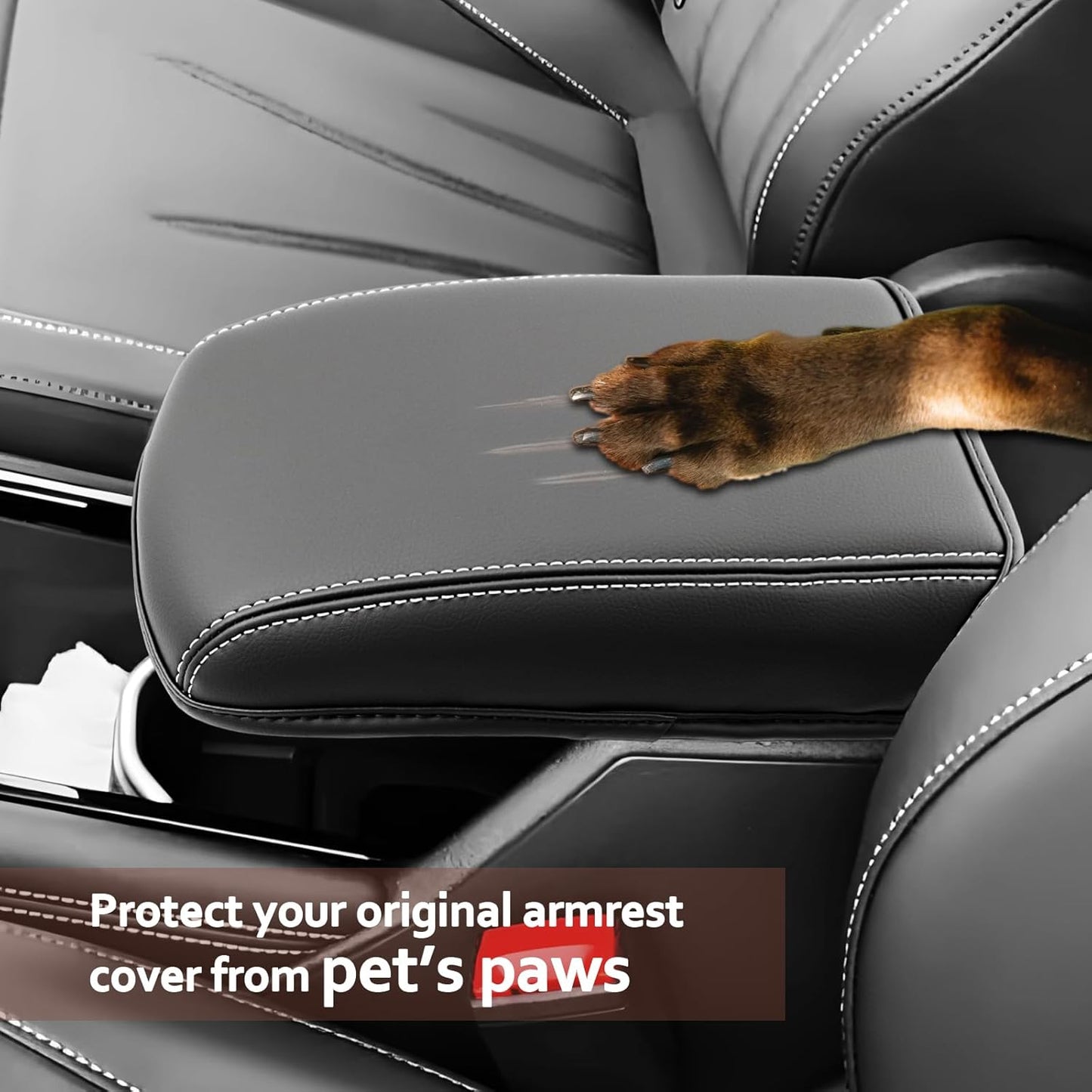 SKTU for 2025 VW Tiguan Accessories Center Console Cover for 2025+ Volkswagen Tiguan (S/SE/SE R-Line Black/SEL R-Line) Armrest Cover 2025 Tiguan Accessories 2025 Tiguan Console Cushion (Thickened)