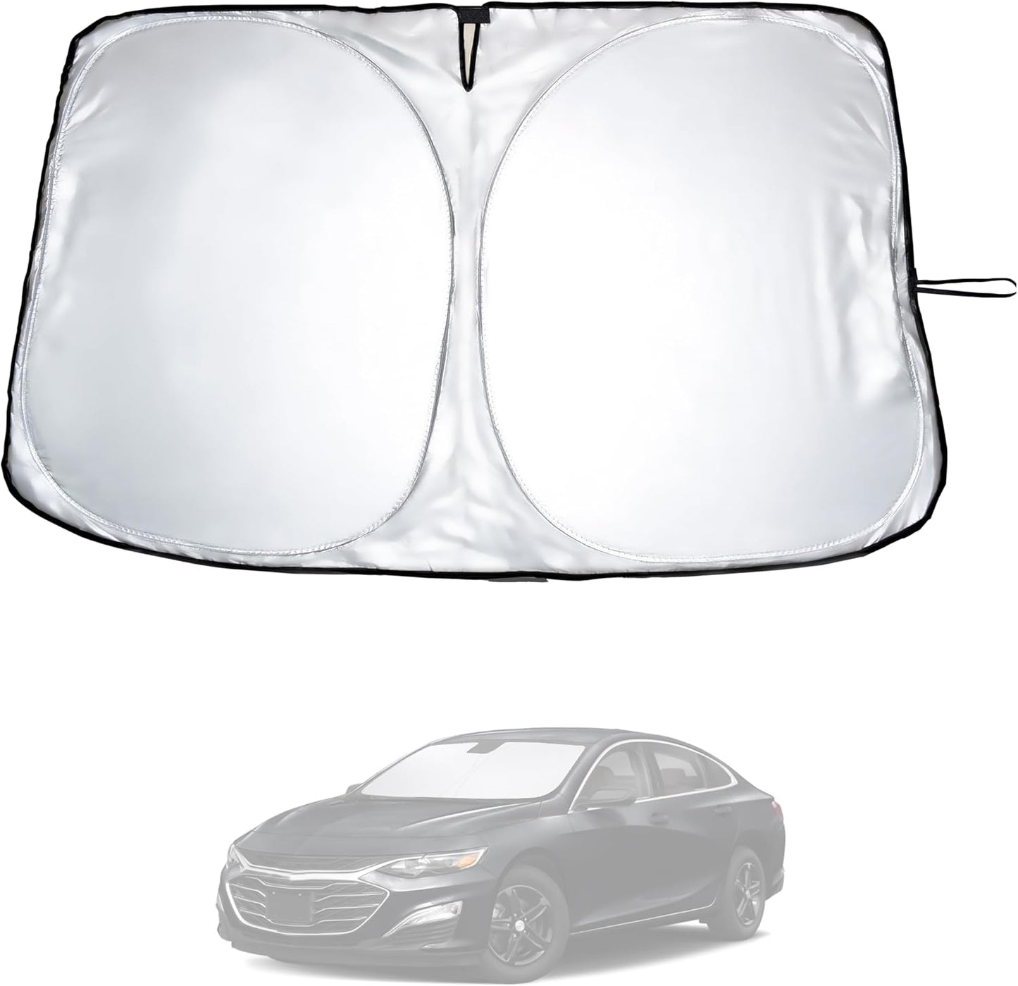 Econour Windshield Sun Shade for Chevrolet Chevy Malibu Accessories 2016-2024 2025 Sunshade Sun Visor Protector Foldable Blocks UV Rays Keep Your Car Cooler