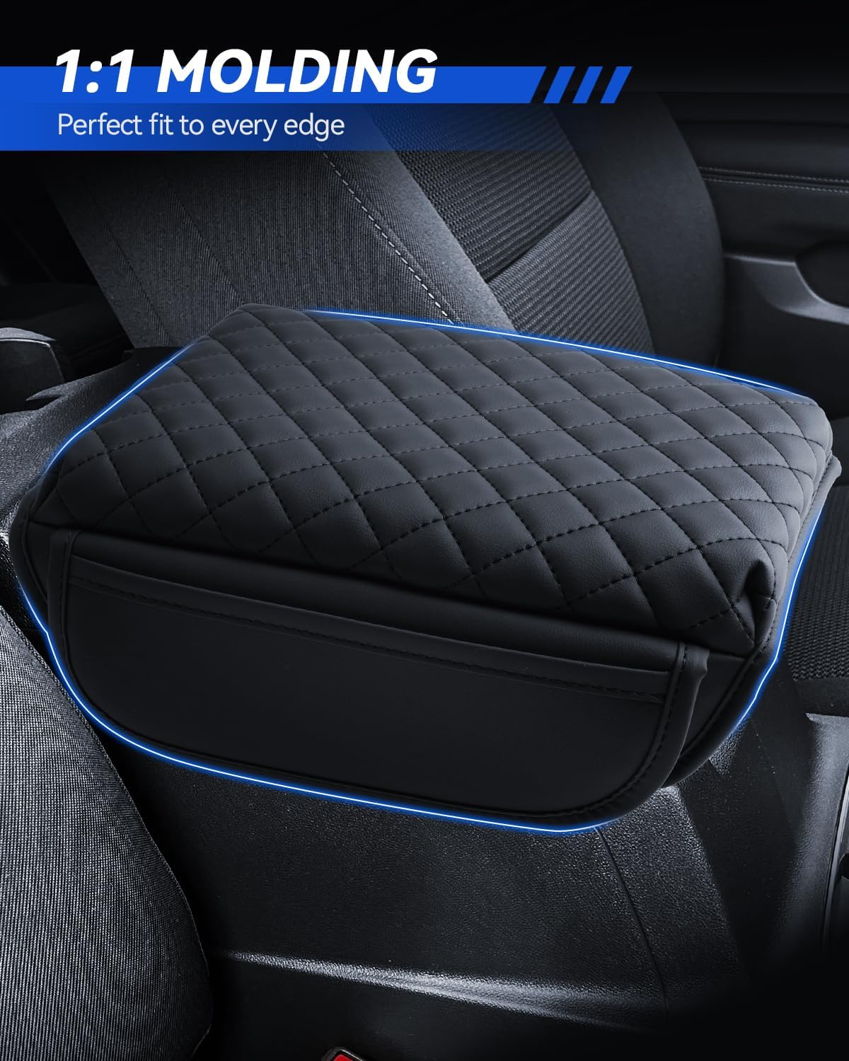 Armrest Cover for 2023 2024 2025 Chevy Colorado & 2023 2024 2025 GMC Canyon Accessories Center Console Middle Lid Pad Protector for Car Elbow Rest-Thickened with 2 Side Pocket