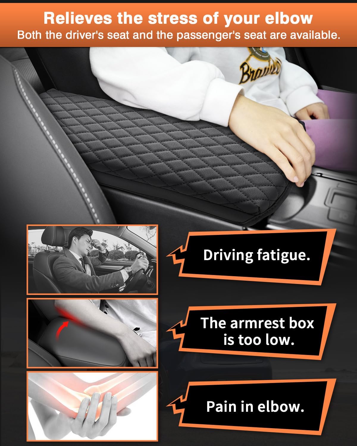 Shademax Custom for 2023 2024 2025 2026 Toyota Prius Center Console Cover Armrest Cover Cushion Pad Cover 2025 Prius XW60 5th Accessories Middle Console Arm Rest Protector PU Leather Anti-Scratch