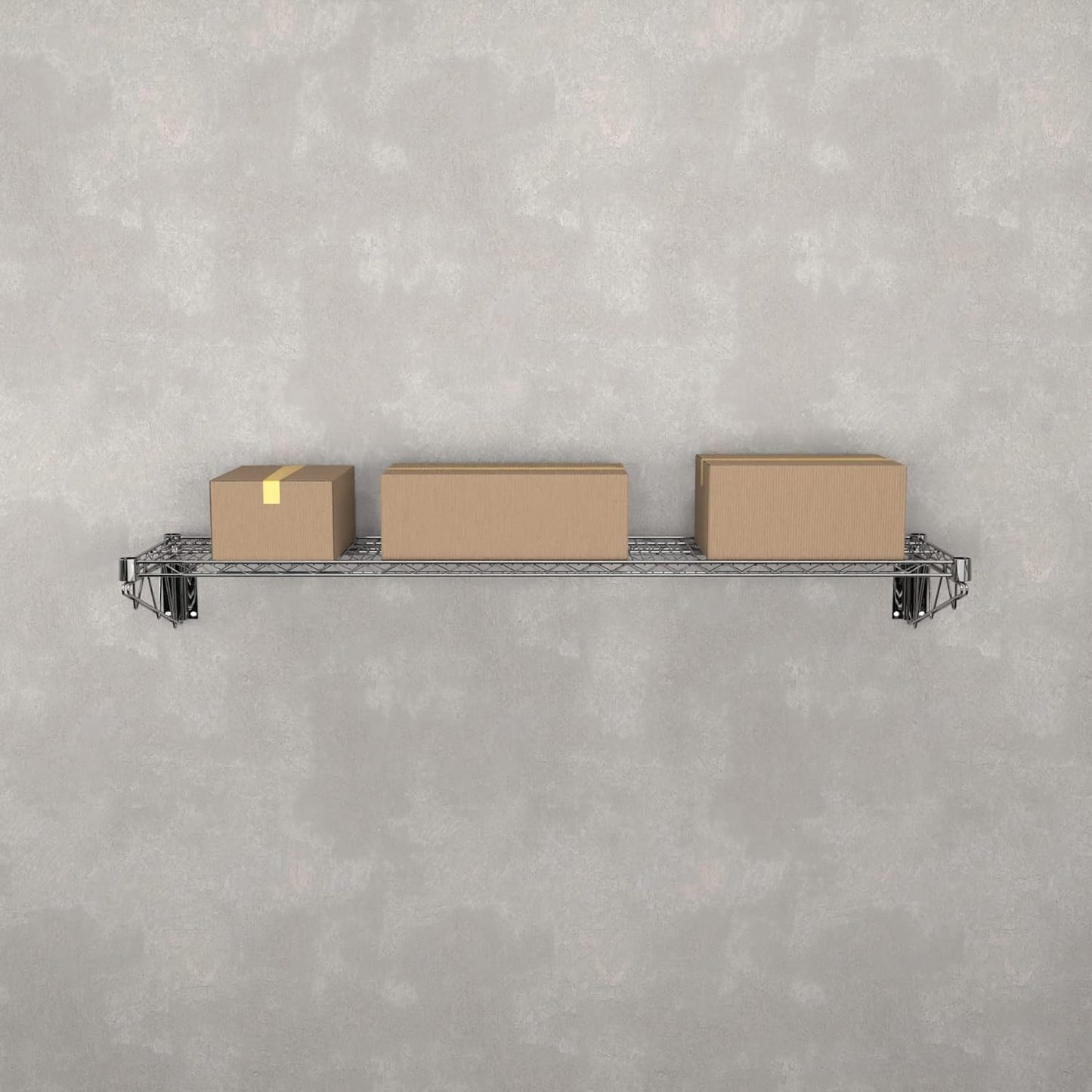 14" x 48" Chrome Wire Wall Mount Shelf