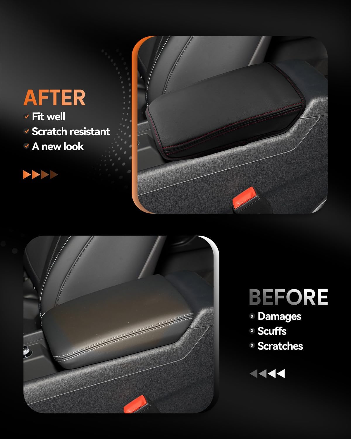 CDEFG for 2017-2025 Audi A4 Center Console Cover Armrest Box Cover for A4 (Premium, Premium Plus, Prestige) 2020 2021 2022 2023 2024 2025 Accessories Console Arm Rest Protector