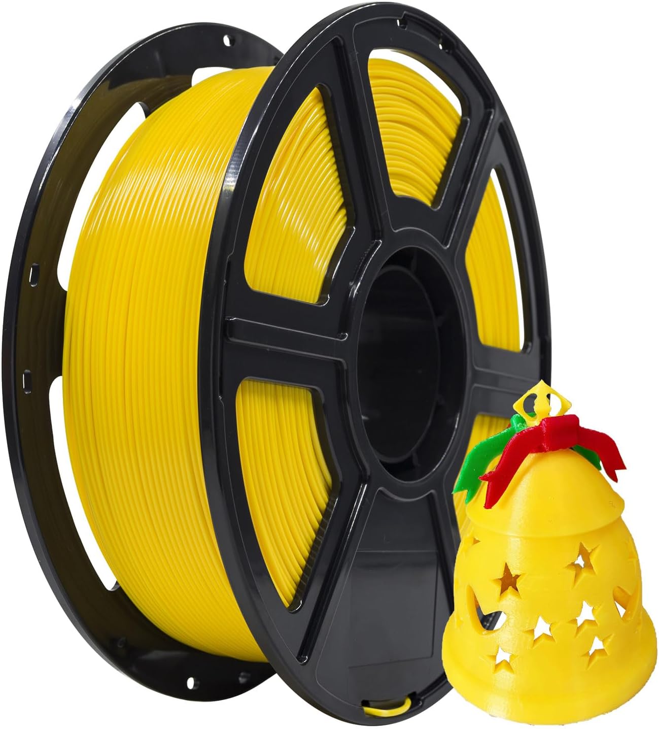 FLASHFORGE PLA Filament 1.75mm, 3D Printer Filament 1kg (2.2lbs) Spool, Dimensional Accuracy +/- 0.02mm, 3D Printing Filament Easy to Use and Fits for Most FDM 3D Printers (Yellow)