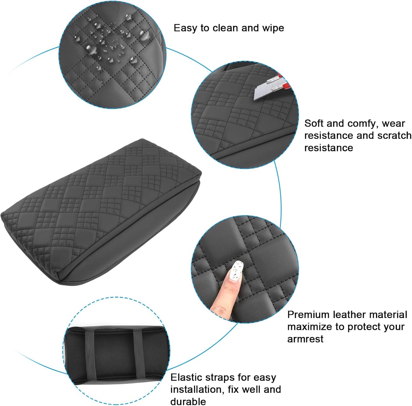 SXCY for 2025 VW ID.4 Armrest Cover Pad for 2025 Volkswagen ID.4 Accessories 2025 ID.4 Center Console Cover 2025 ID.4 Middle Console Cover Add Soft Cotton Cushion (Added-Pad)