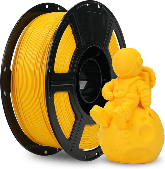 FLASHFORGE PLA Filament 1.75mm +/- 0.02mm, Matte Yellow 3D Printer Filament 1kg (2.2lbs) Spool, Excellent Printing Performance, Easy to Use for Most FDM 3D Printers