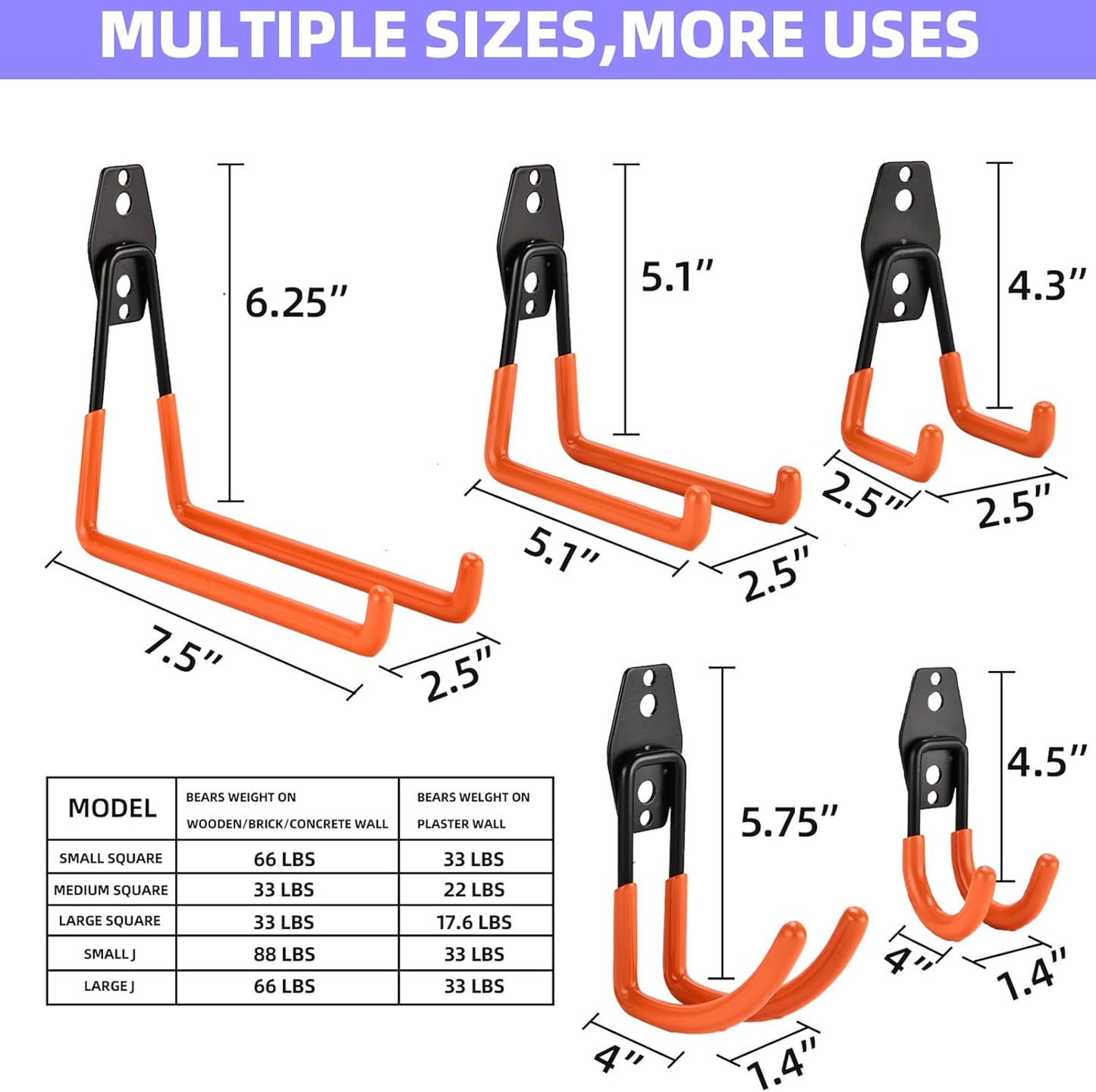 30 Pack Heavy Duty Steel Storage Hooks - Wall Mount Garage Hanger & Organizer for Bikes, Tools, Ladders, Bulk Items, Ropes and More
