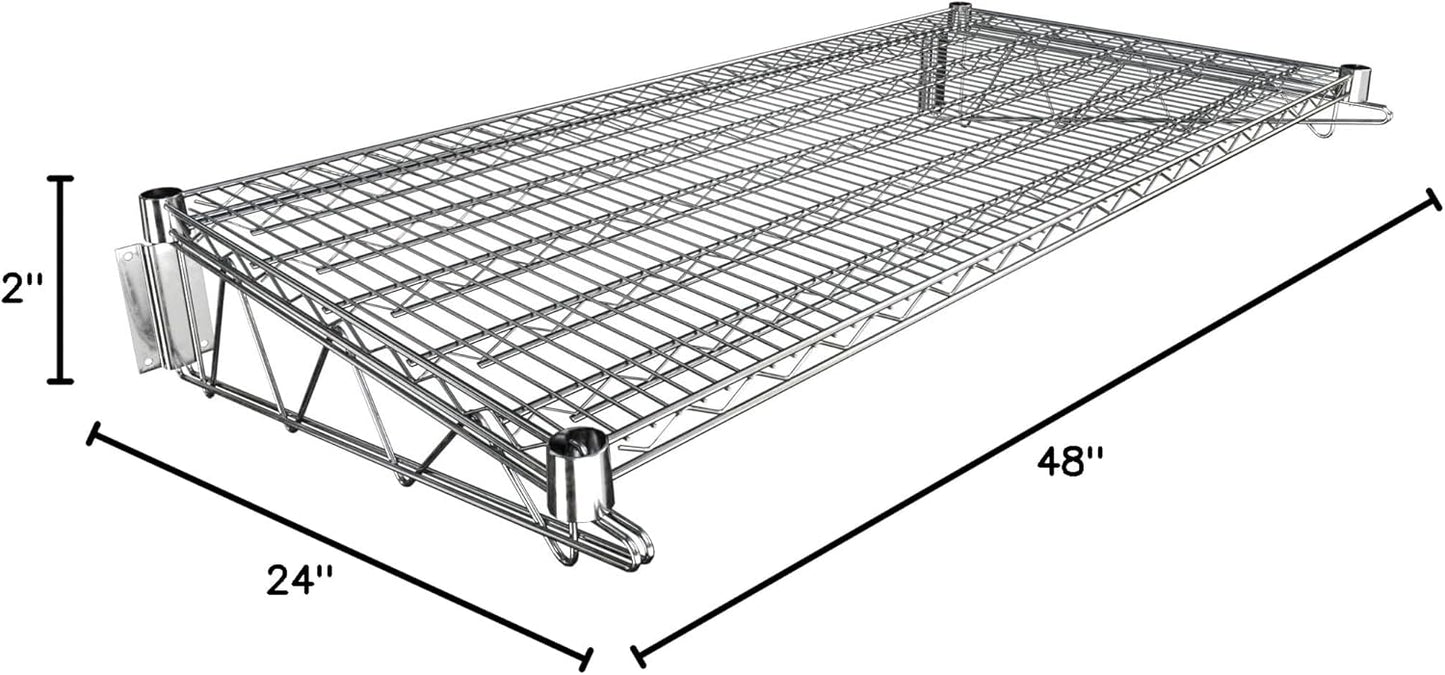 24" x 48" Chrome Wire Wall Mount Shelf