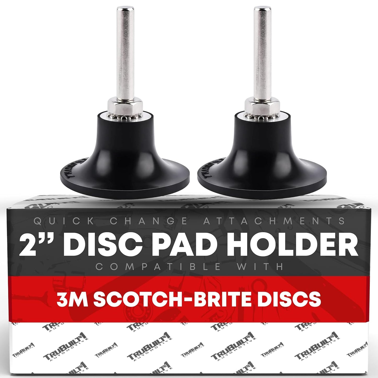2-inch Conditioning Disc Pad Holder Assembly, Pack of 2-1/4'' Shank - Compatible with 3M ROLOC Scotch-Brite Brand Discs - Speed-Lok TR Quick-Change Attachment