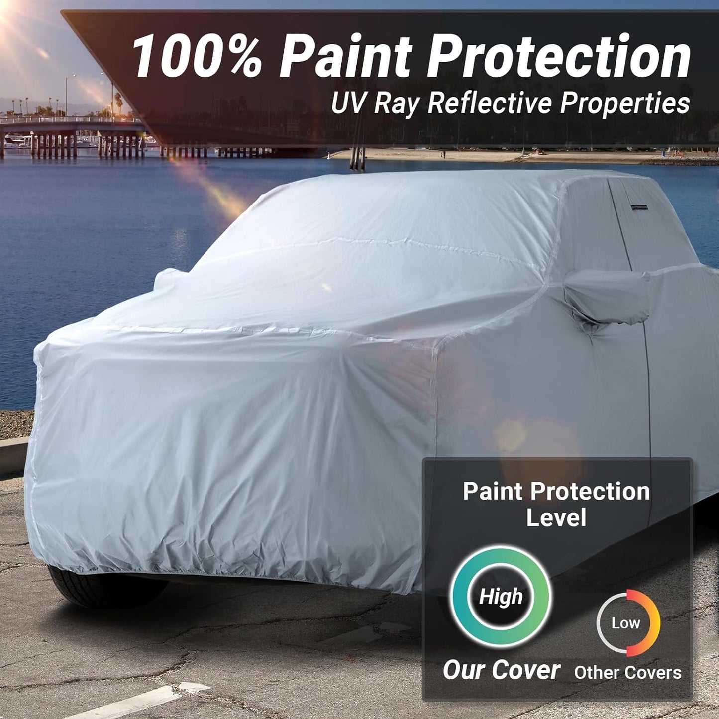 iCarCover Fits 2000-2024 Frontier Crew Cab, 6.1 ft Regular Bed Nissan Truck Cover Automobiles Form-Fit Padded Full Exterior Waterproof Automobiles Protection Covers
