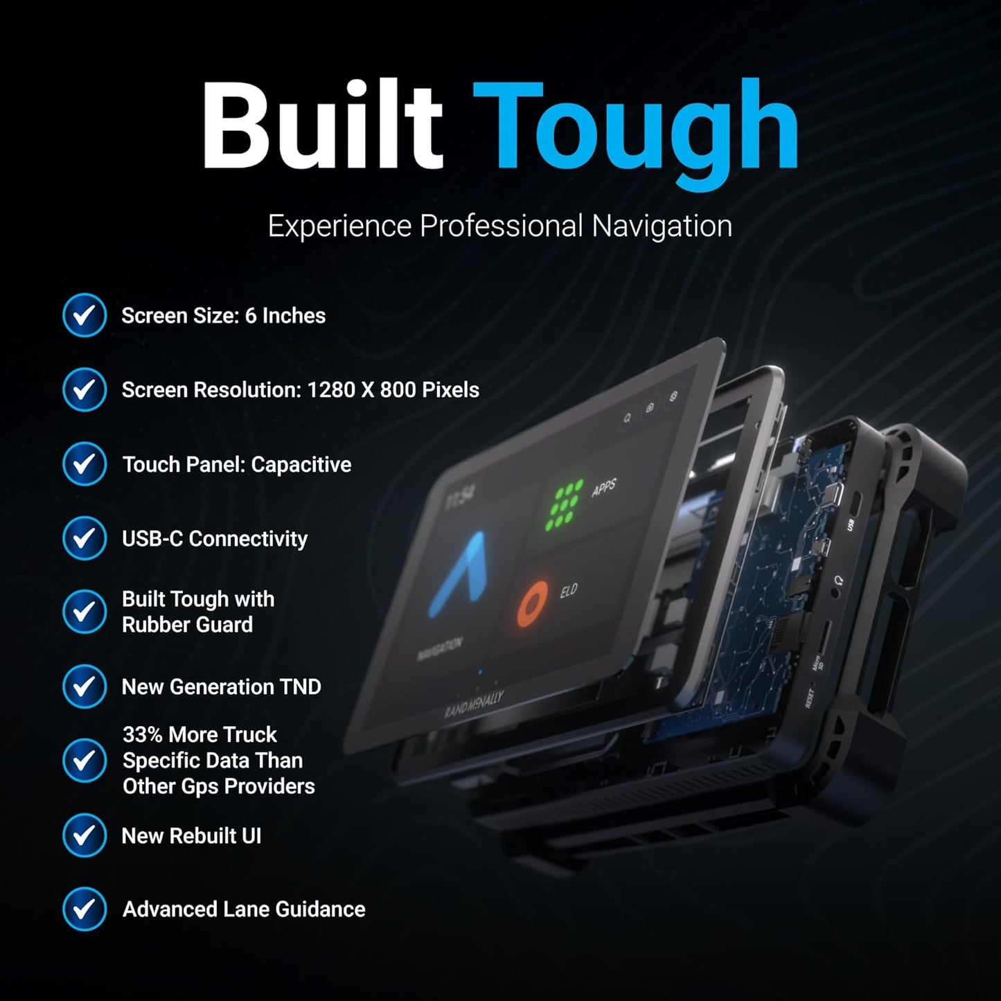 Rand McNally RANDTAB6 6-inch GPS Truck Navigator with Industry's Best Custom Trucking Routes, Rand Navigation 2.0 with 2025 Maps