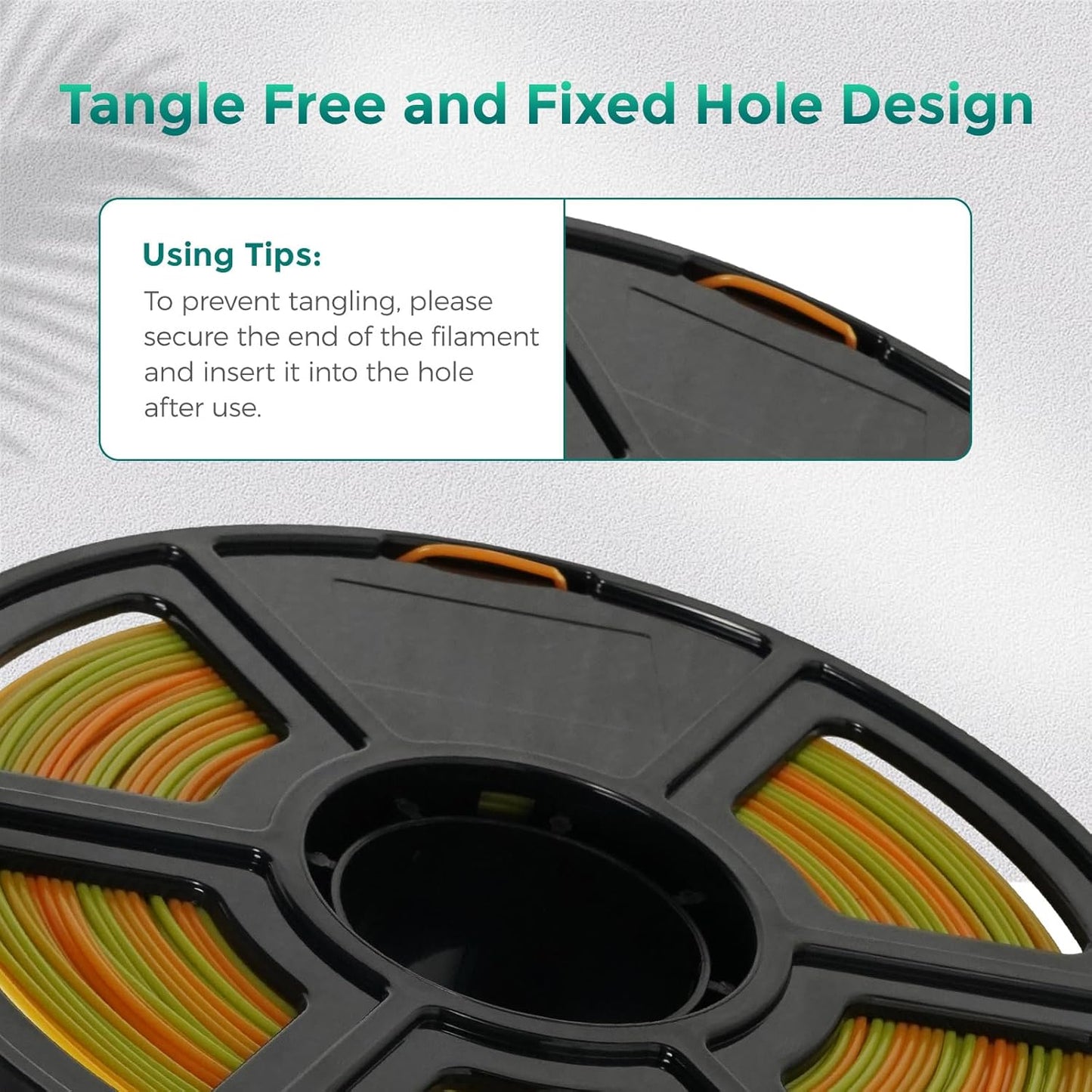 FLASHFORGE PLA Filament 1.75mm +/- 0.02mm Orange to Green Gradient, Smooth Color-Changing 3D Printer Filament 1kg (2.2lbs) Spool, 3D Printing Filament Easy to Use and Fits for Most FDM 3D Printers