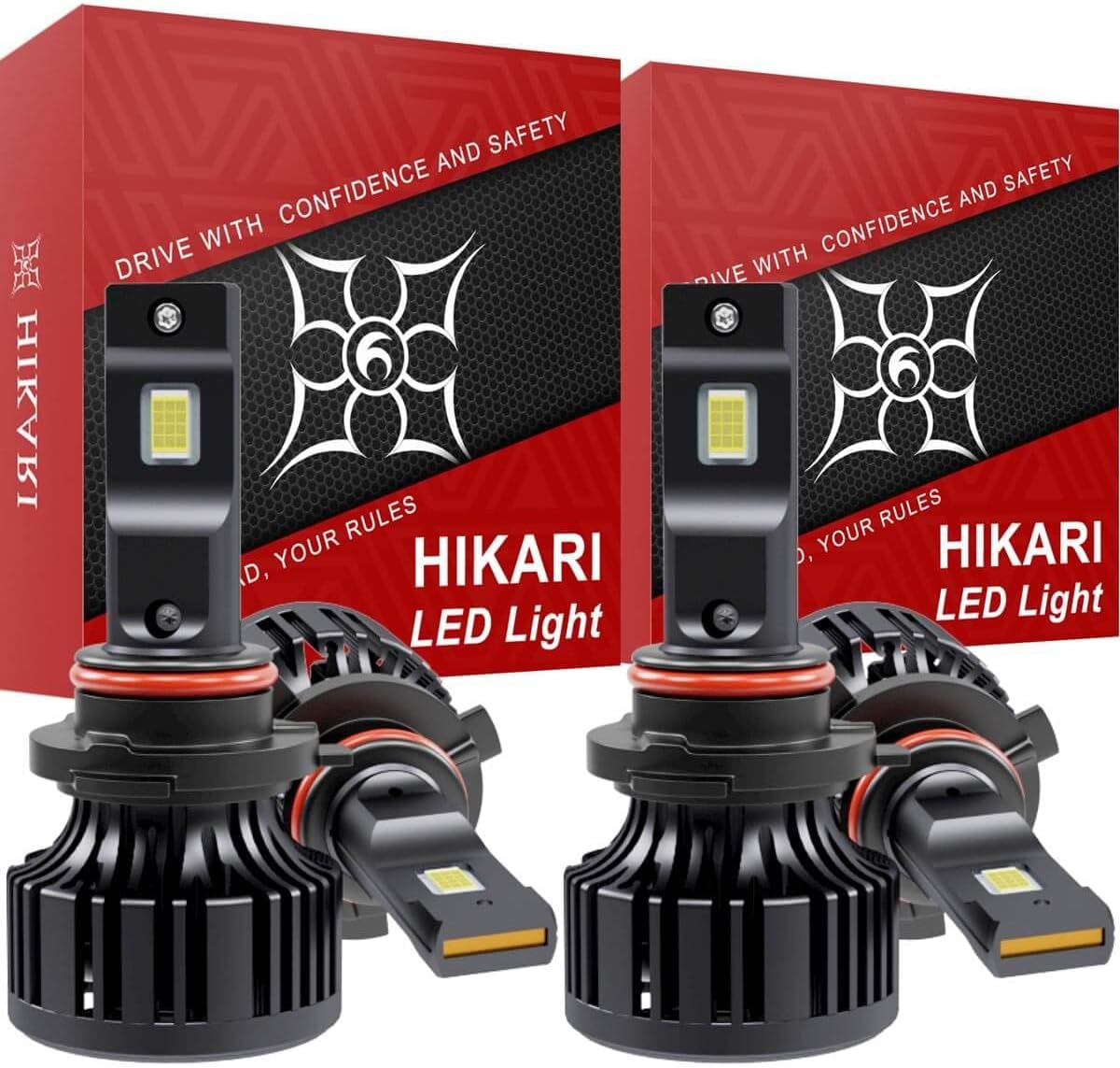 Hikari 2025 Core 50000LM 9005/HB3 & 9006/HB4 LED Fog Light, 45W Core LED Fog Light, 6000K Cool White, IP68 Waterproof,Plug & PlayPack of 4