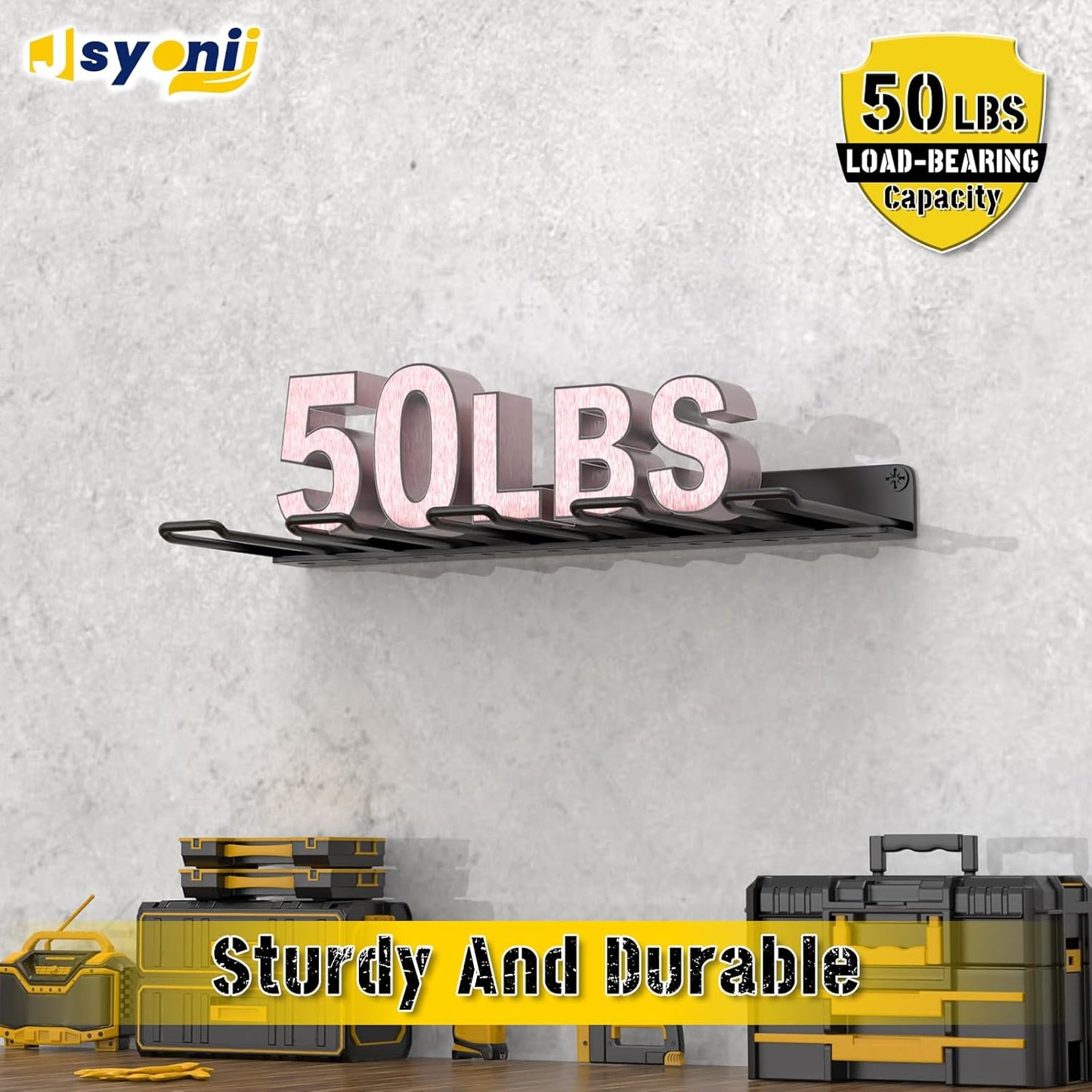 Power Tool Organizer,Drill Holder Wall Mount, 4 Cordless Drill Racks, Heavy Duty Metal Drill Organizer Utility Storage Rack for Garage Workshop Shed Pegboard Basement,1 Pcs