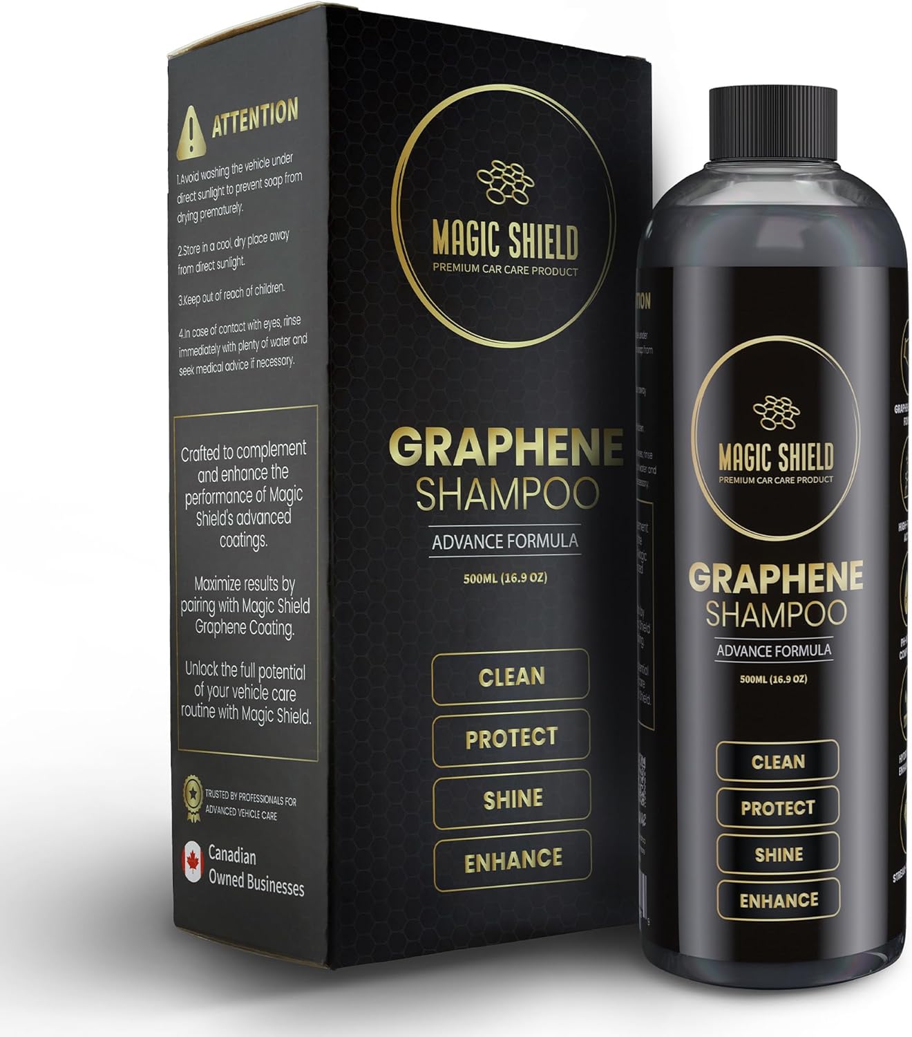 Graphene Shampoo – pH Neutral Car Wash | Advanced Hydrophobic & SiO2 Protection | Deep Cleans & Enhances Shine | Safe for Ceramic Coatings & All Paint Types – 16oz