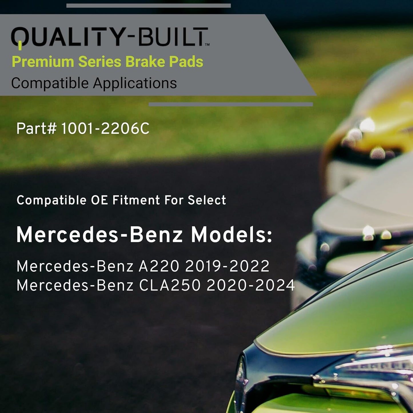 Premium Ceramic Front Brake Pads (1001-2206C) Compatible with Mercedes-Benz A220 2019-2022, Mercedes-Benz CLA250 2020-2024