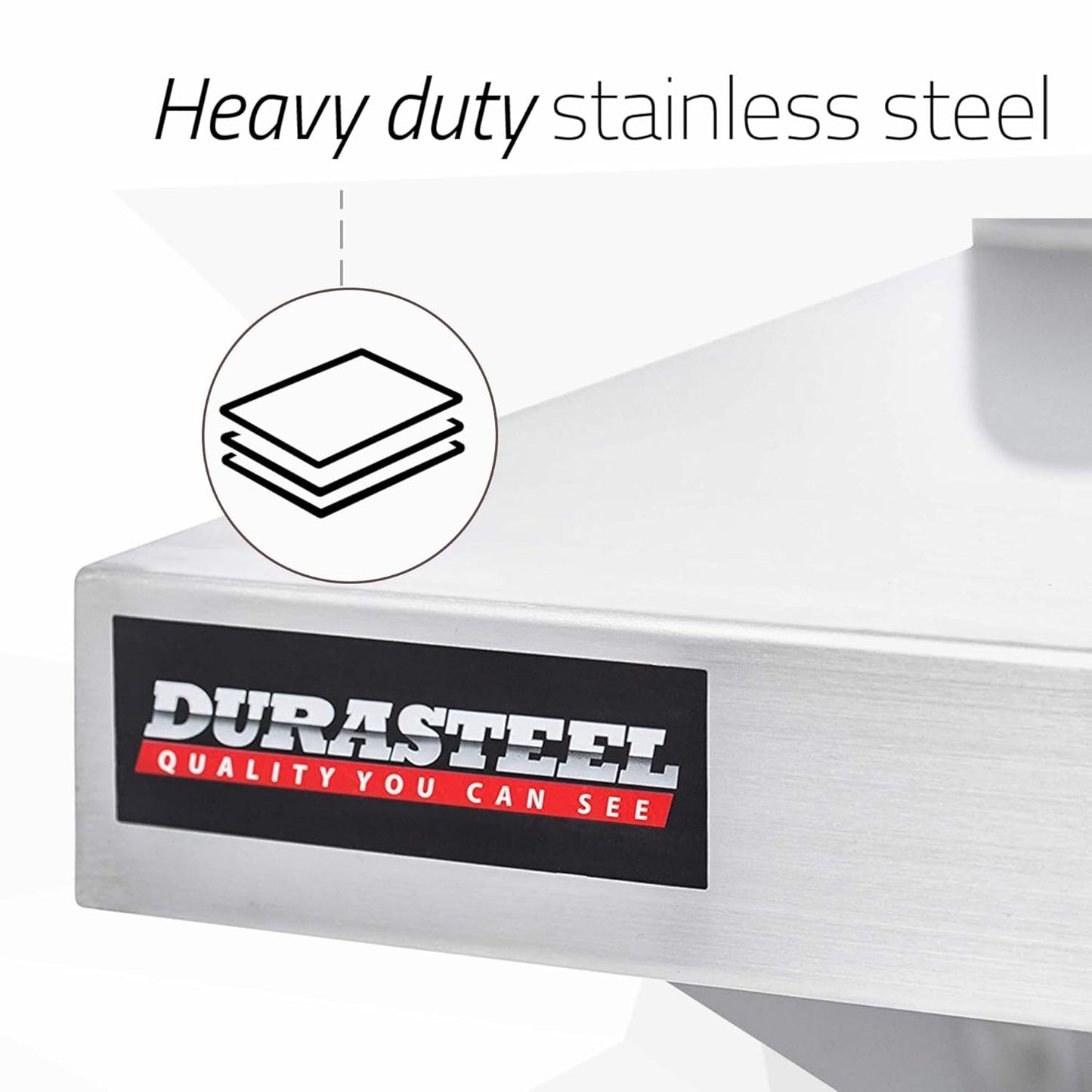 DuraSteel Stainless Steel Wall Shelf - 36" Wide x 12" Deep Commercial Grade - NSF Certified - Industrial Appliance Equipment (Restaurant, Bar, Home, Kitchen, Laundry, Garage and Utility Room)