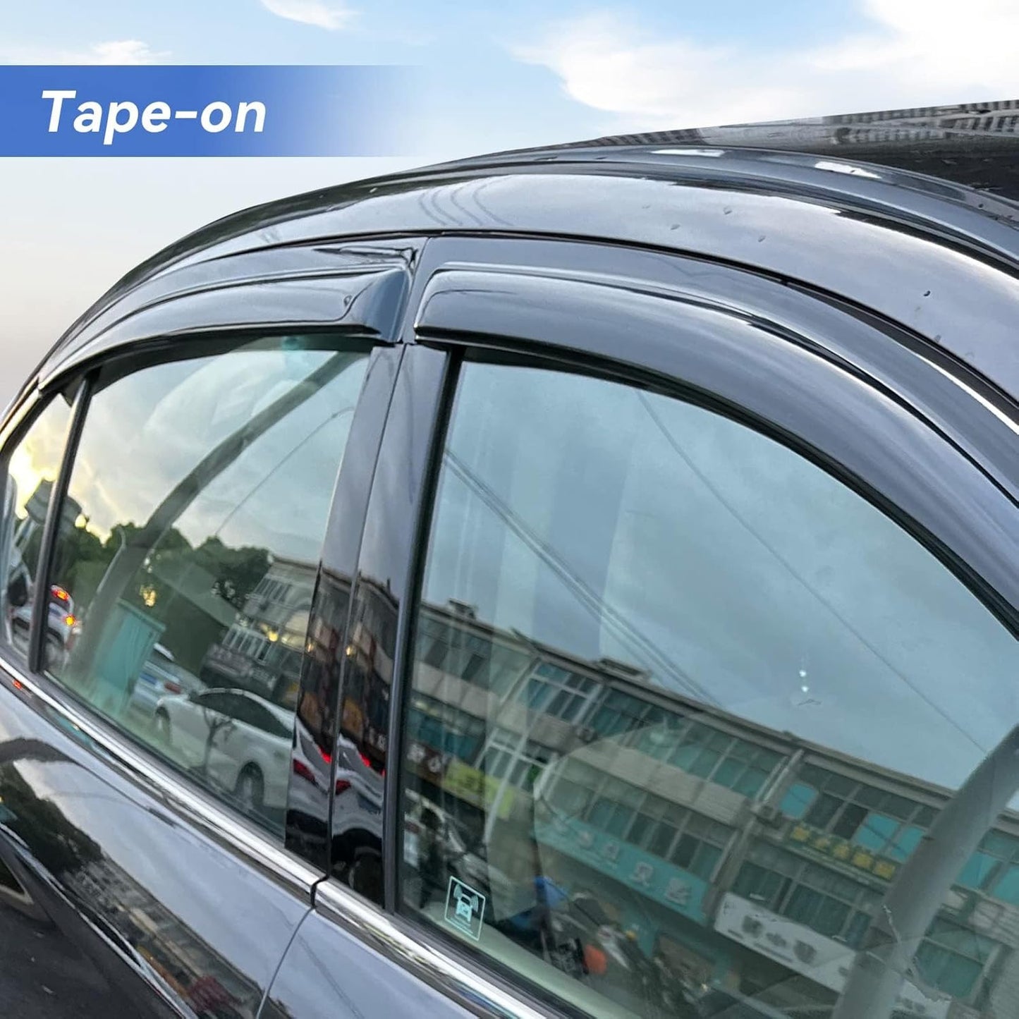 Window Visors Rain Guards for 2007 2008 2009 2010 2011 Toyota Camry, Out-Channel Window Vent Wind Deflectors Visors Shades for 07-11 Camry
