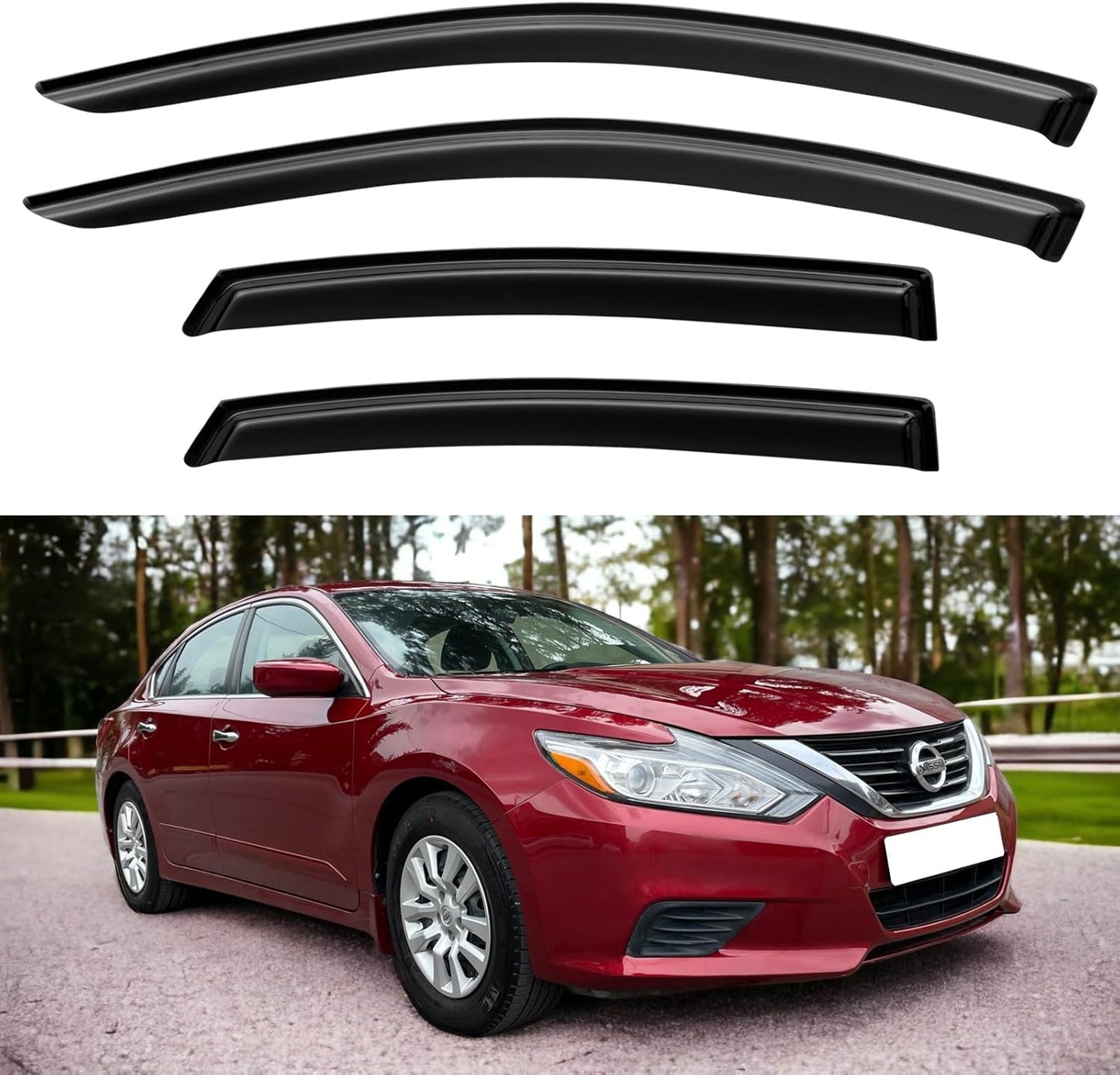Window Visors Rain Guards Shield for 2013-2018 Nissan Altima, Out-Channel Window Vent Wind Deflectors Visors Shades for 13-18 Altima