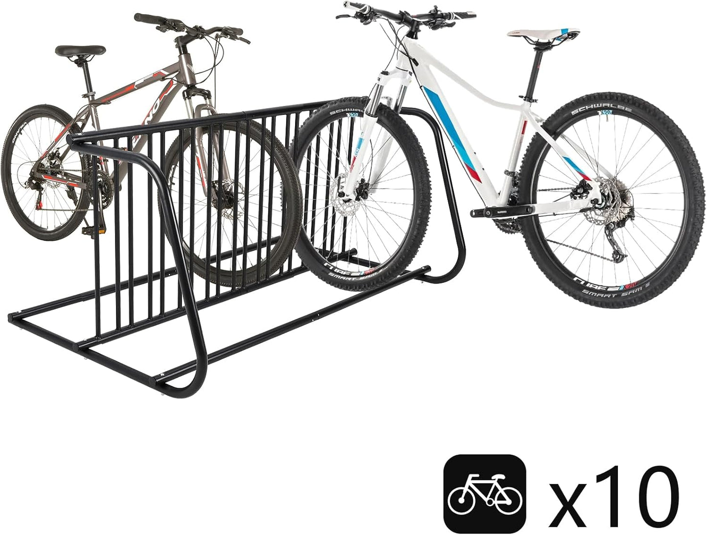 Commercial Bike Rack Garage Floor, Grid Bike Rack in Ground, 10-Bike Capacity Dual Sided Bicycle Storage Stand Floor Parking Stand for Garages, Stores, Schools & Universities Power Coated Steel