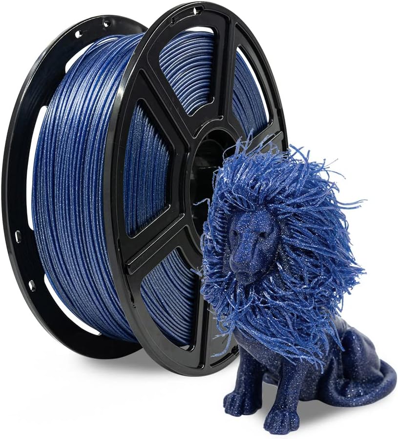 FLASHFORGE PLA Filament 1.75mm Galaxy Blue, 3D Printer Filament with Silver Glitter 1kg (2.2lbs) Spool, Dimensional Accuracy +/- 0.02mm, Shimmering 3D Printing Filament for Unique Finish