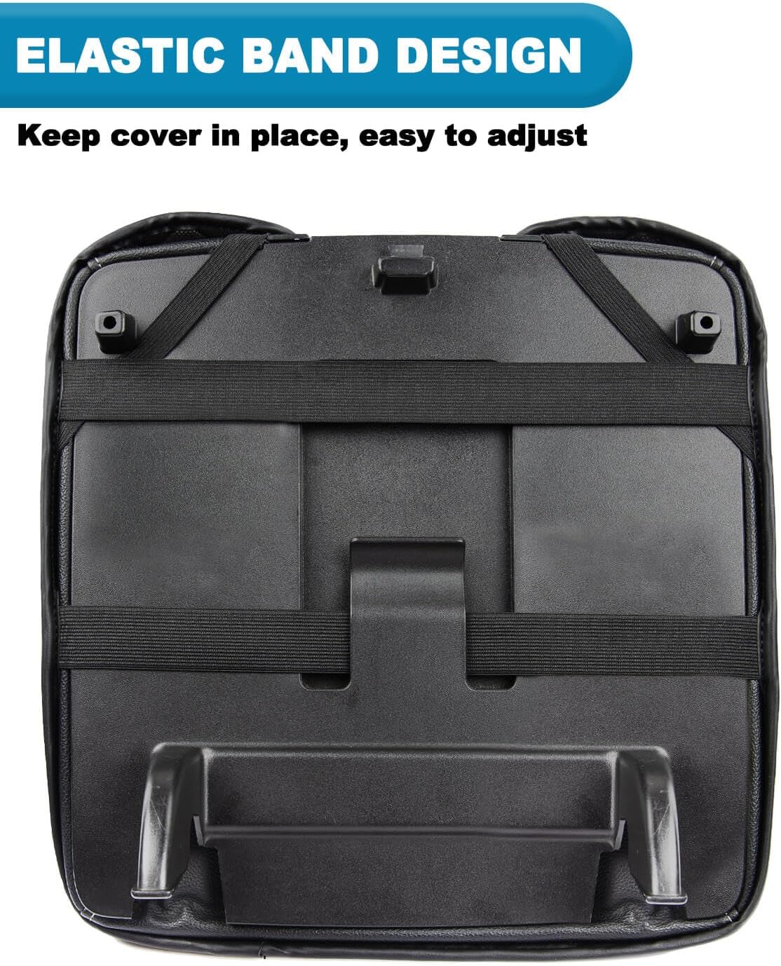 Center Console Cover for 2014-2018 Chevy Silverado & GMC Sierra 1500 2500 3500, Vinyl Leather Interior Accessories, Car Armrest Protector, Jump Seat, Anti-Scratch, Black