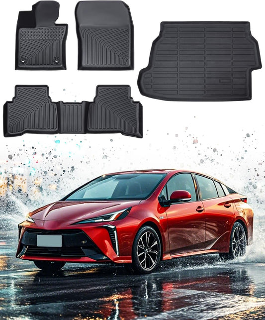 Floor Mats Cargo Liner for Toyota Prius 2023 2024 2025, All Weather Car Floor Mats for 5th Gen pruis 2023-2025, Non-Slip Waterproof Floor Liner Car Accessories for Prius LE XLE Limited Prime