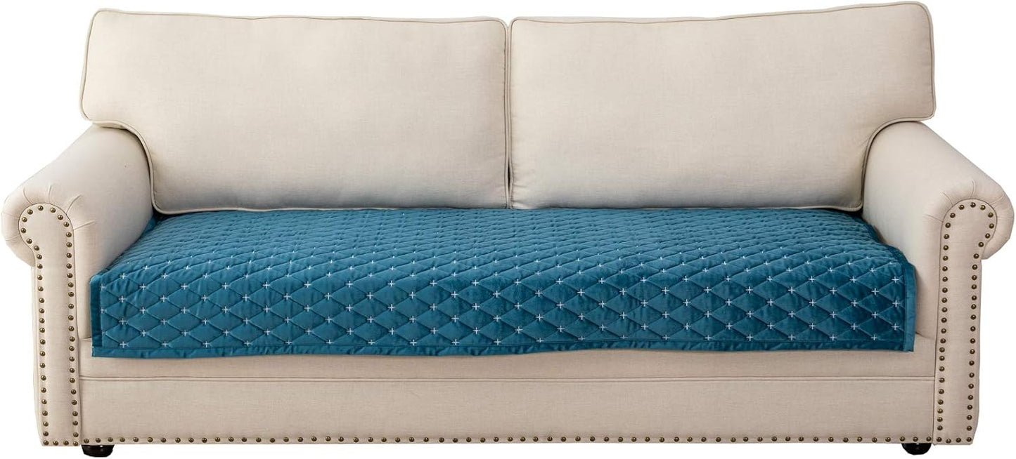 Eismodra Couch Cover,Sectional Couch Covers,Sofa Covers for 3 Cushion Couch,Anti-Slip Sofa Slipcovers for Dogs Cats Kids Loveseat Recliner L Shaped Armrest Backrest,Blue 43''x63''(Only 1 Piece)