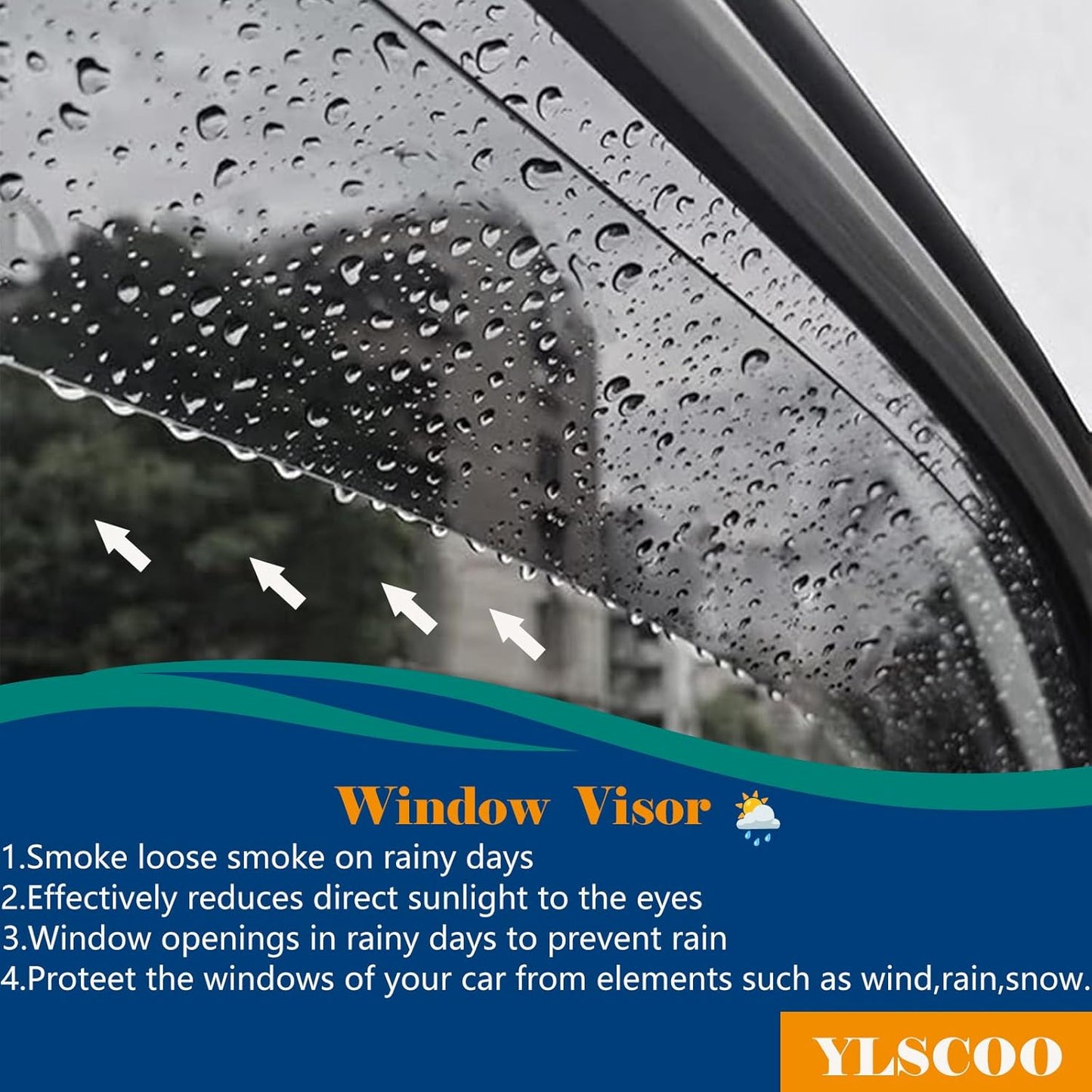 Window Visors Rain Guards fits 2013-2018 Altima, Out-Channel Window Wind Deflectors Vent Shades Accessories, Dark Smoke 4 Pcs, 2014 2015 2016 2017