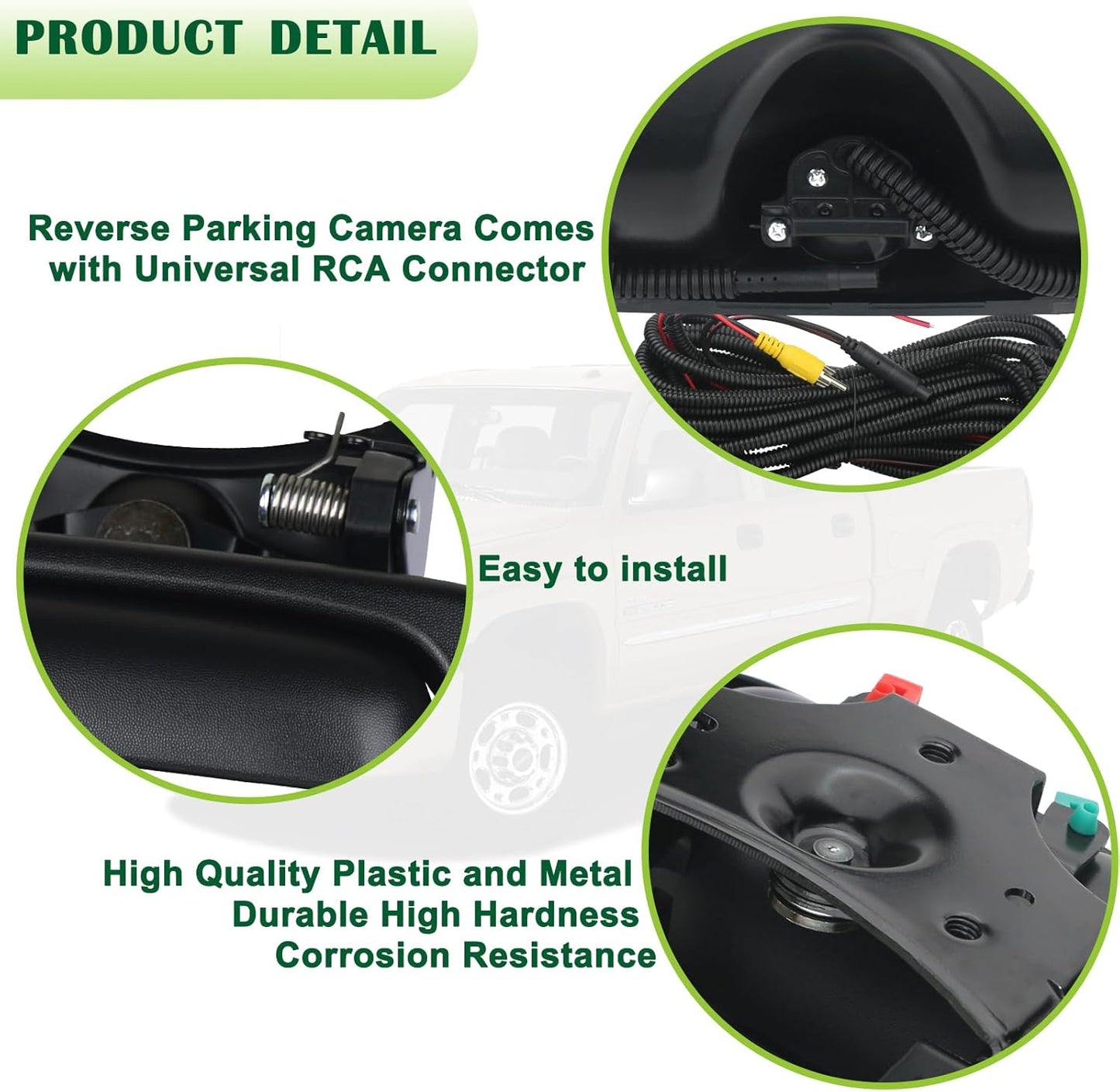 Backup Camera Tailgate Handle Rear View Camera Liftgate Latch Handle Compatible with 1999-2007 Chevrolet Chevy Silverado,GMC Sierra 1500 2500 3500 HD