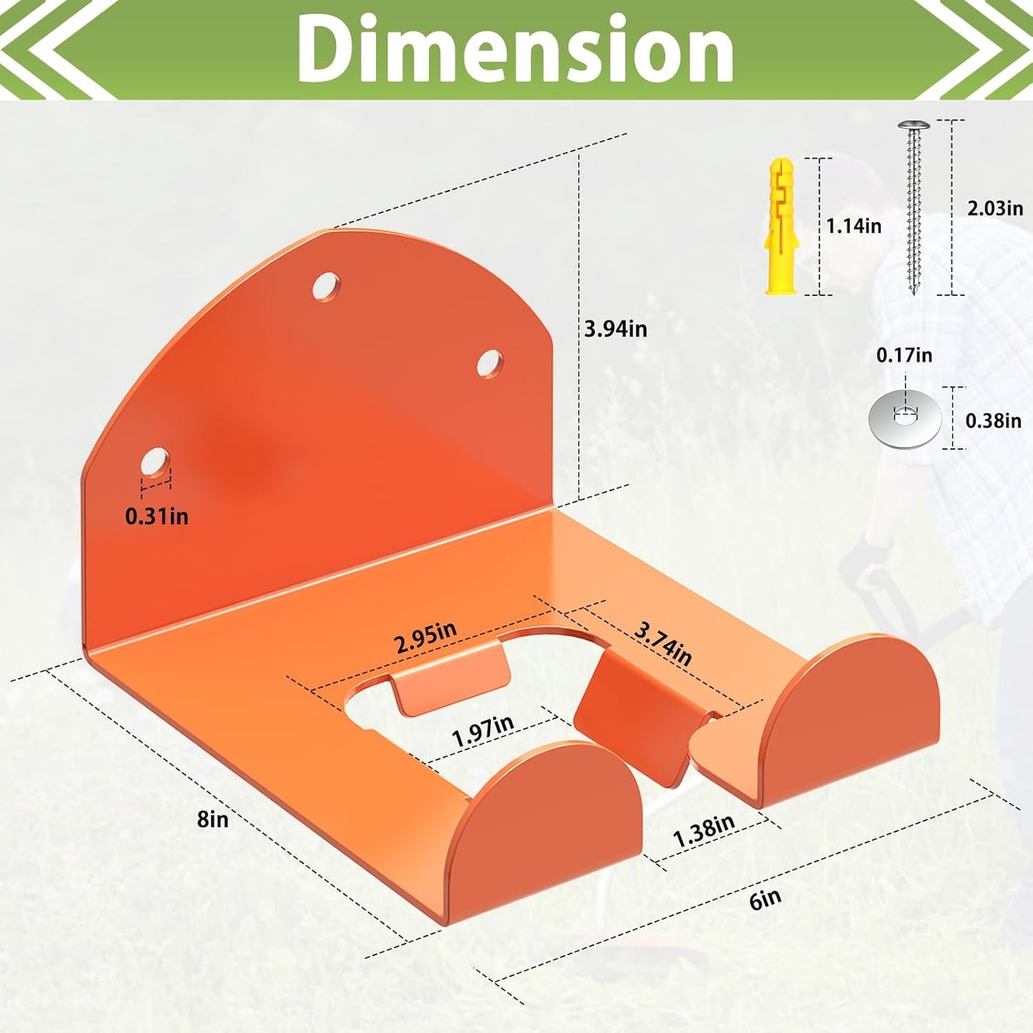 Trimmer Rack Wall Mount Heavy Duty Weedeater Hanger for Garage Wall Bracket Garage Organizer Weed Eater Hanger for Grass Trimmer, Garden Tools 3 Pack