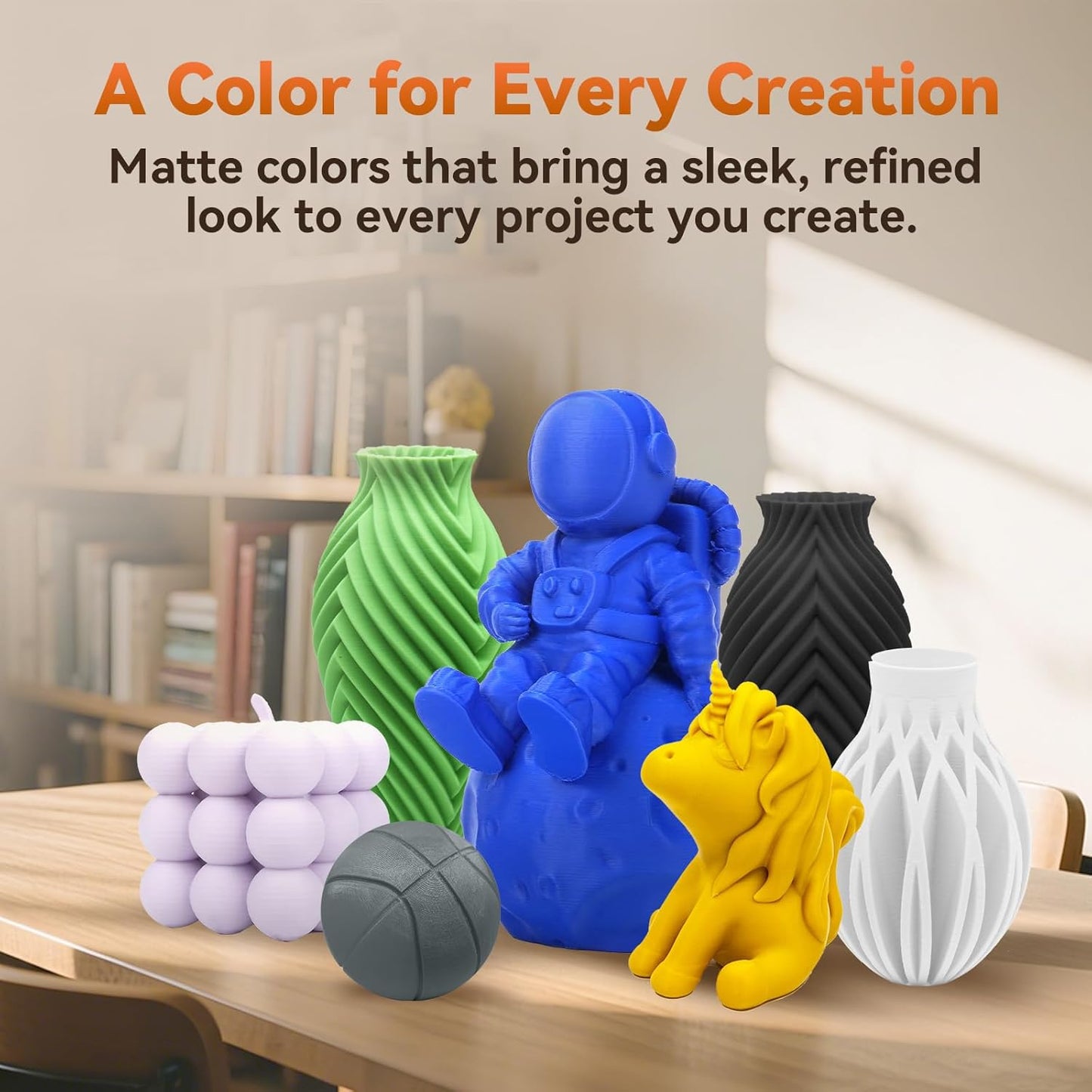 FLASHFORGE PLA Filament 1.75mm +/- 0.02mm, Matte Yellow 3D Printer Filament 1kg (2.2lbs) Spool, Excellent Printing Performance, Easy to Use for Most FDM 3D Printers