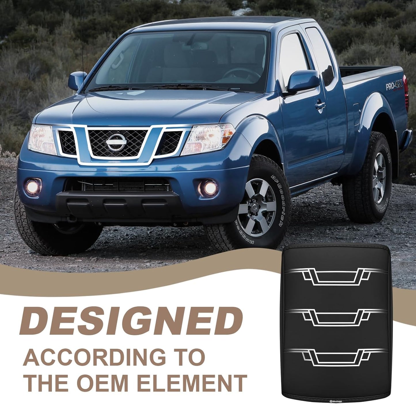 Muslogy Center Console Armrest Cover Compatible with Nissan Frontier 2005-2021 Accessories Comfort Armrest Pad Cushion Box Lid Cover Vegan Leather Protector 1-Inch Extra Thick