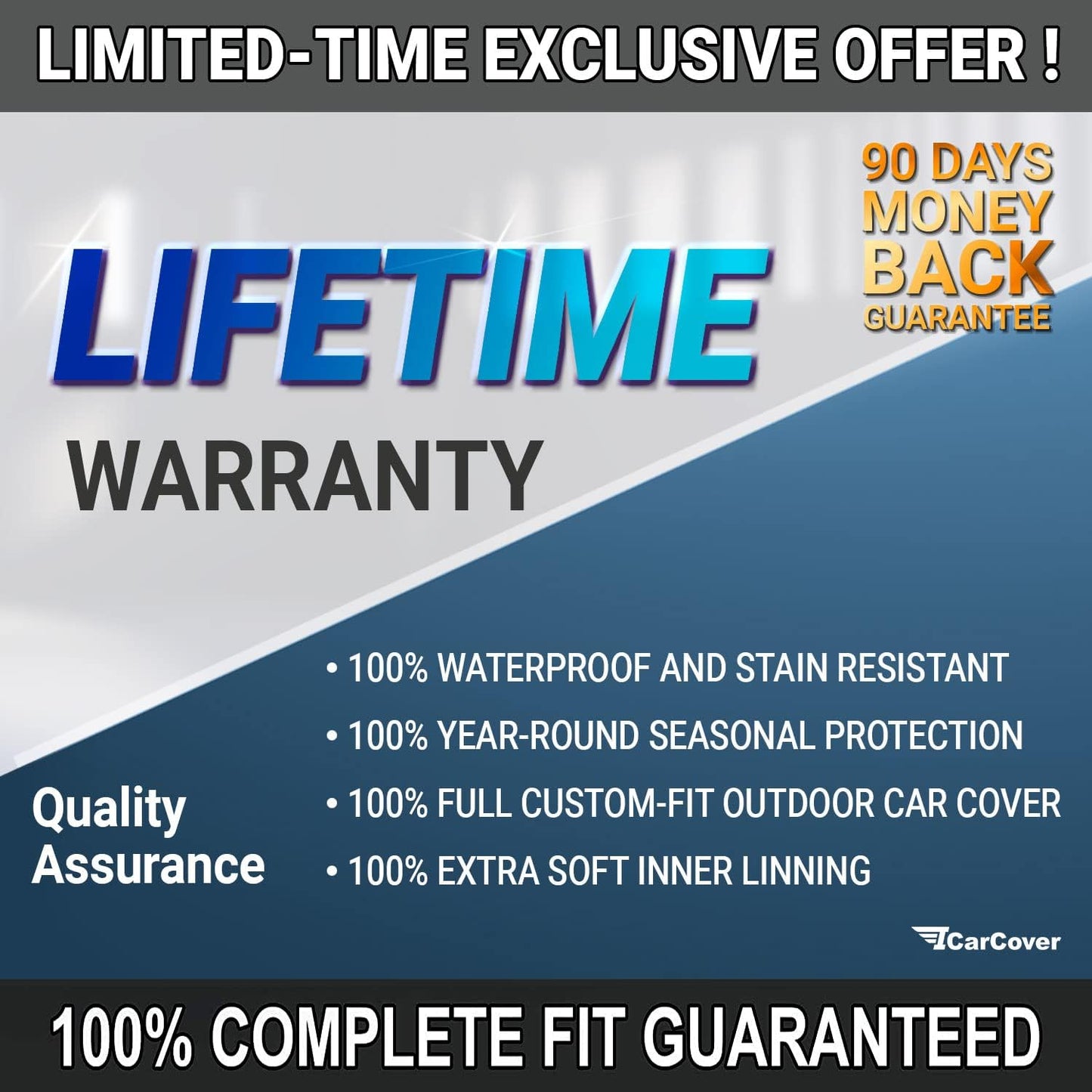 iCarCover Premium Car Cover for 1982-1987 Chevy Cavalier Heavy Duty Waterproof All Weather Automobiles Custom Fit Indoor Outdoor UV Snow Protection Covers with Straps and Bag