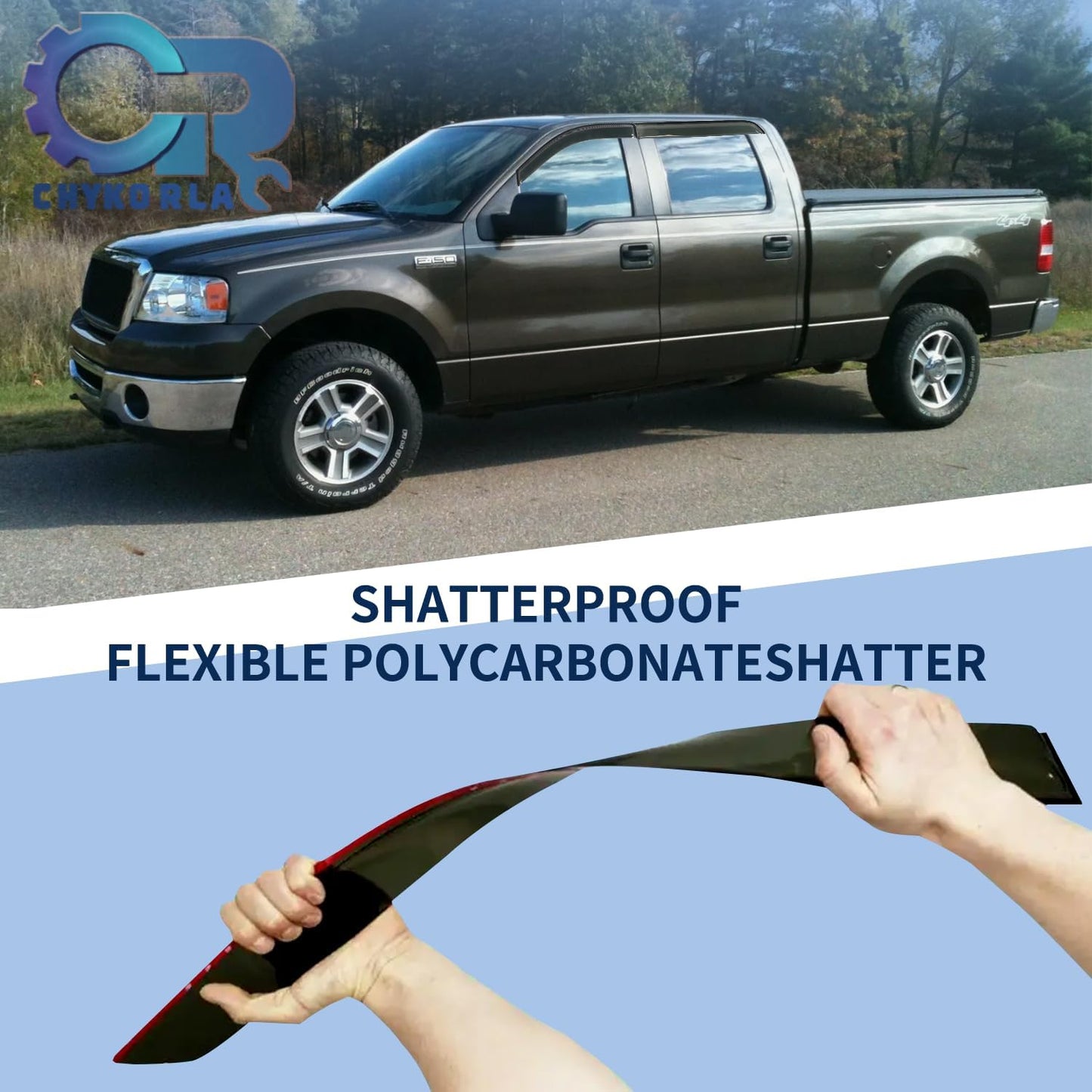 Window Visors Rain Guards Shield Fit for 2004 2005 2006 2007 2008 F150 SuperCrew, Outside Mount Vent Visors Shades, Smoke Tinted Side Window Wind Deflectors Fit for 2006-2008 Lincoln Mark LT