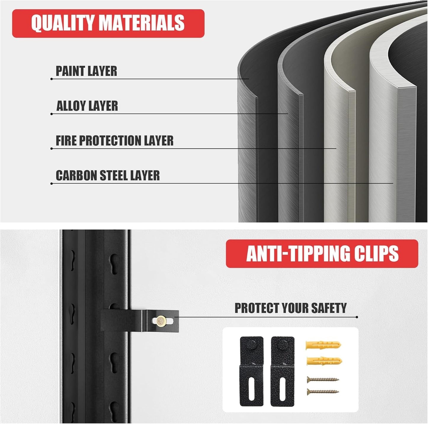 Garage Shelving Unit - 5-Tier Adjustable Metal Storage Shelf - Heavy Duty Industrial Rack for Garage, Basement, and Utility Room - Easy Assembly 18" D x40 W x78 H