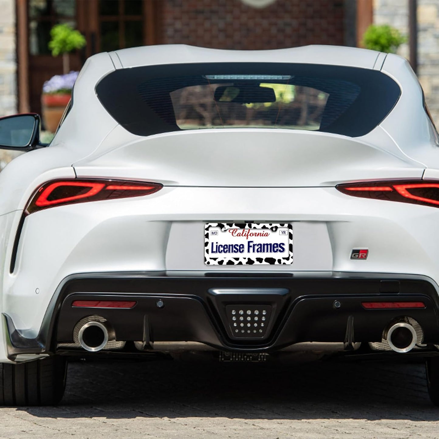 Cow Print Tag Cover for License Plate Frame, License Plate Frames Cow Print License Plate Frames,Cow License Plate Holder 2 Pack for Women 12.3" X 6.3"