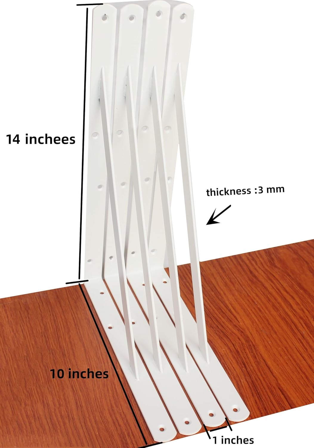 12 Pack L14 x H 10" White Heavy Duty Shelf Brackets with Screws Metal Shelf Brackets Shelf Support Angle Brackets for Shelves L Brackets Heavy Duty Floating Shelf