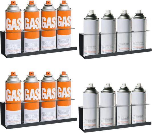 Aerosol Spray Can Holder Rack 4 Packs, Spray Bottle Organizer Wall Mounted Heavy-Duty Steel Paint Bottle Storage Rack for Garage and Workspace