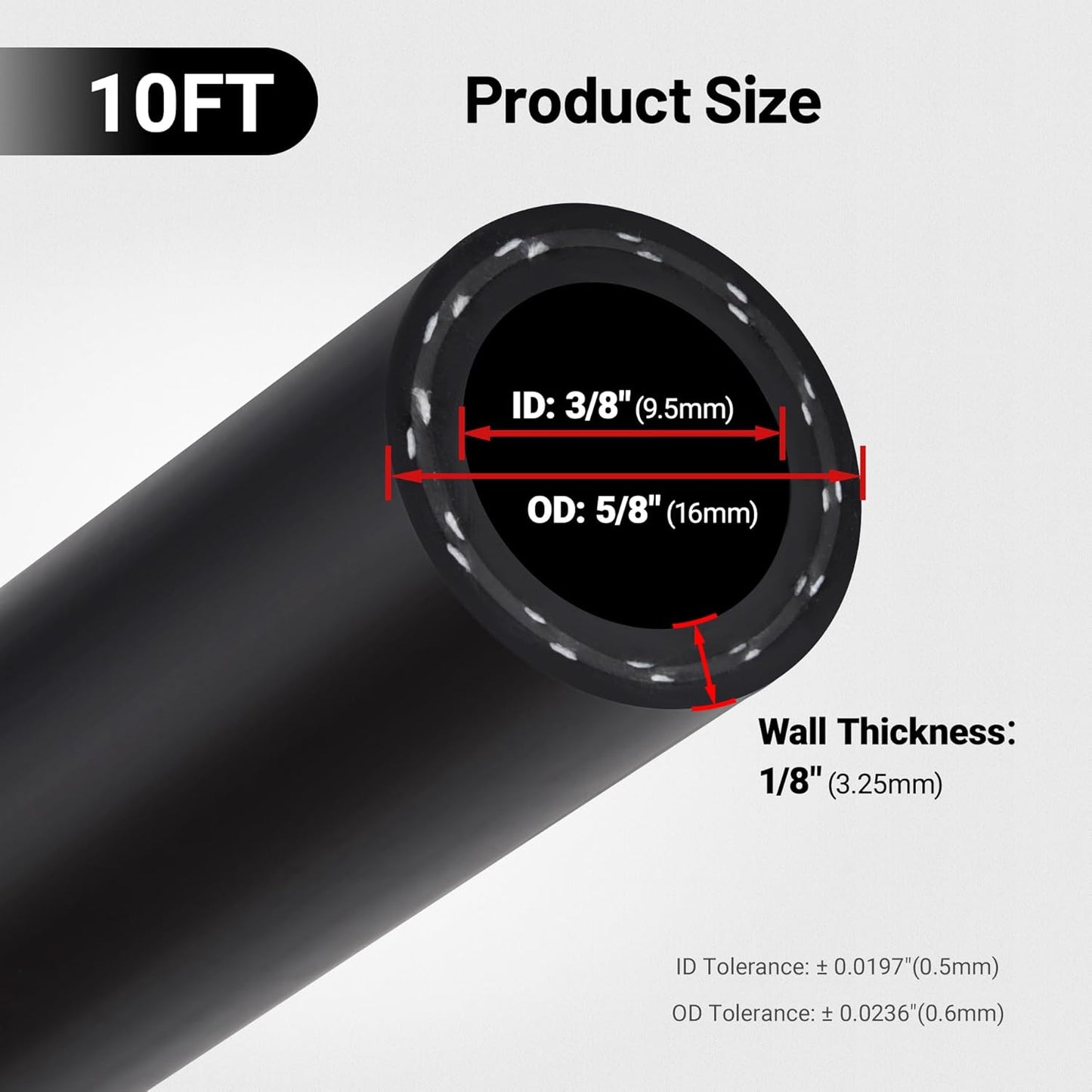 EVIL ENERGY 3/8" Heater Hose Coolant Radiator Straight 100PSI SAE 20R3 10FT Black