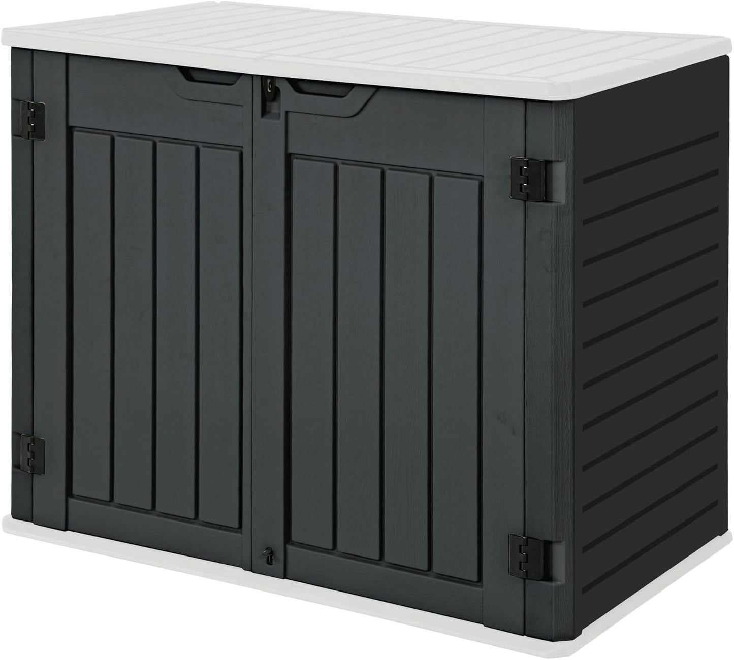 GOOBED Horizontal Shed with Padlock Latch, Outdoor Storage Shed for Backyard and Garden, 35 Cu Ft Small Storage, Waterproof, Easy Assembly, Dark Gray