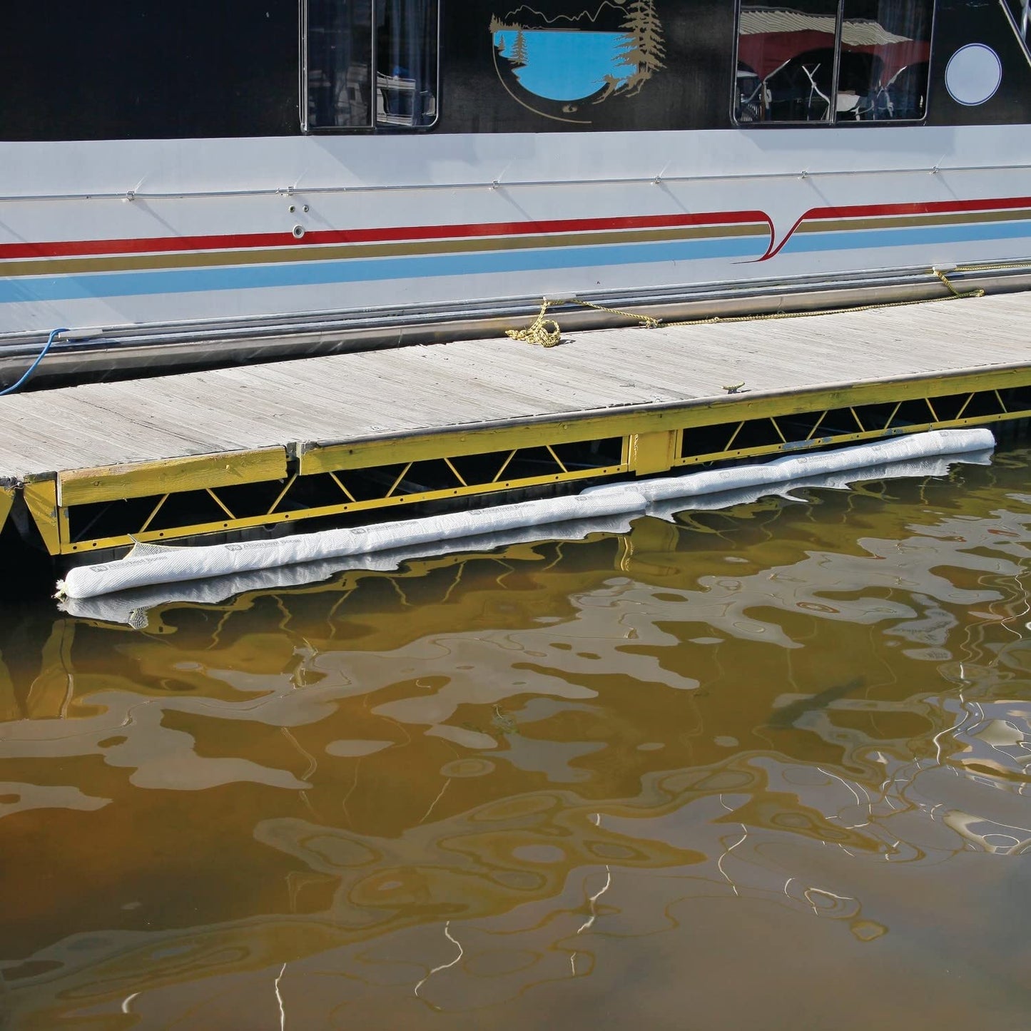 New Pig Oil Boom - Oil-Only Absorbent Boom - 2 Pack - 8" x 20' Boom - Absorbs up to 24 gallons per Boom - BOM409