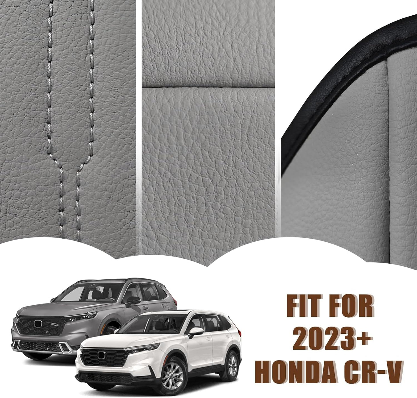 Muslogy Center Console Cover Compatible with 23 24 2025 2026 Honda CR-V Accessories CRV Hybrid LX EX EX-L Sport Touring Armrest Cover Lid Cushion Protector Vegan Leather Extra Soft(Gray/Gray Trim)