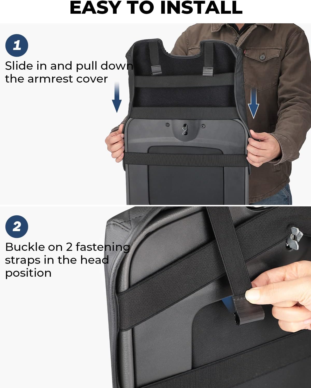 ISSYAUTO Center Console Cover Compatible with 2013-2018 Ram 1500 & 2013-2024 Ram 2500/3500/1500 Classic Model, Only for Jump Seat Console, Customized Armrest Cover Leather Arm Rest Covering for Car