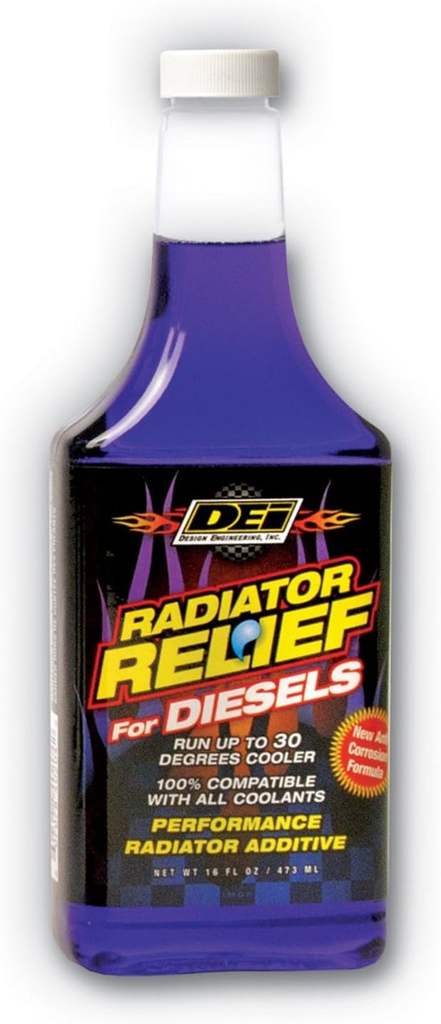 Design Engineering Radiator Relief Coolant Additive Diesel Engine Coolant for Cars, Trucks, RVs, Motorcycles & More Radiator Coolant Reduces Engine Temps Up to 30°F 16 oz.