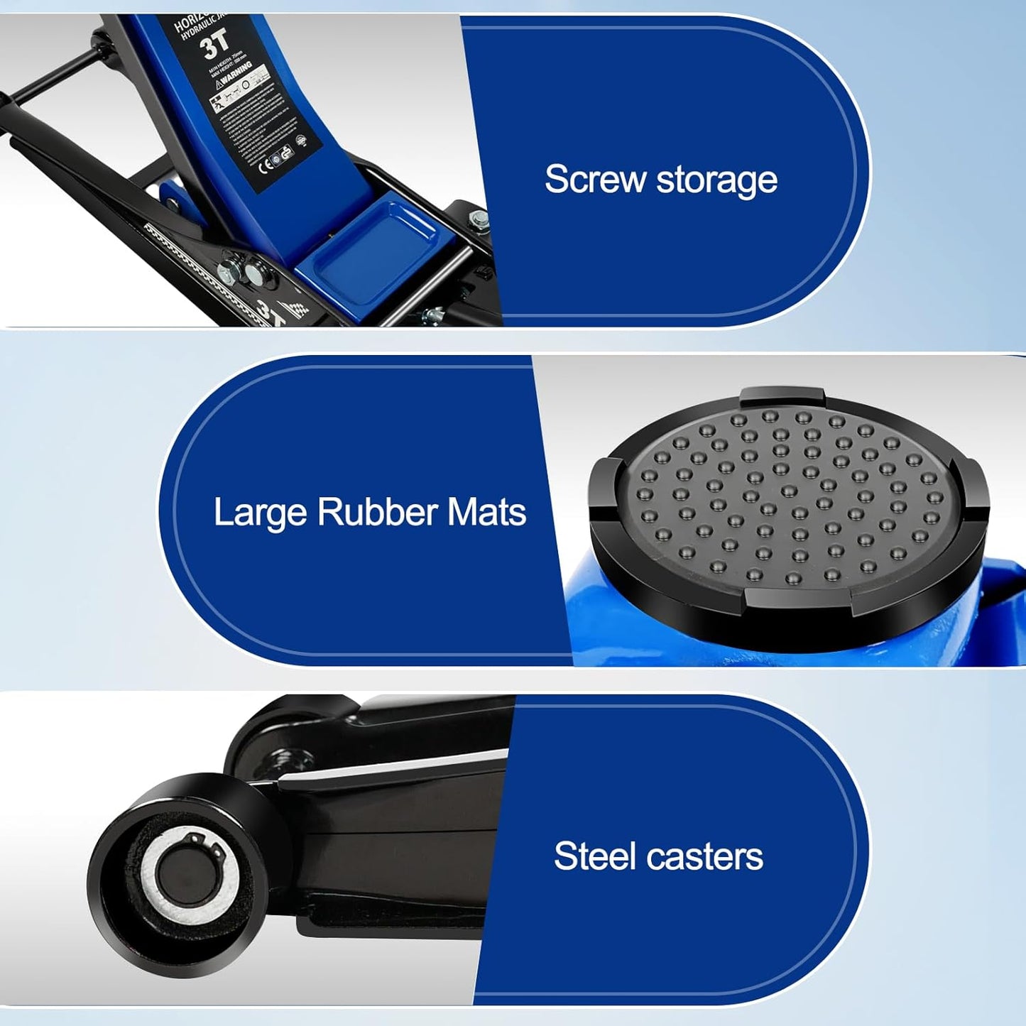 Floor Jack 3Ton/6600lbs.Dual Piston Fast Lifting Pump.Ultra Low Profile Floor Jack,Lifting Range 2.95"-19.69".Heavy Duty Hydraulic Racing Car Jack for MVPs,SUVs and Trucks.Trolley Jack