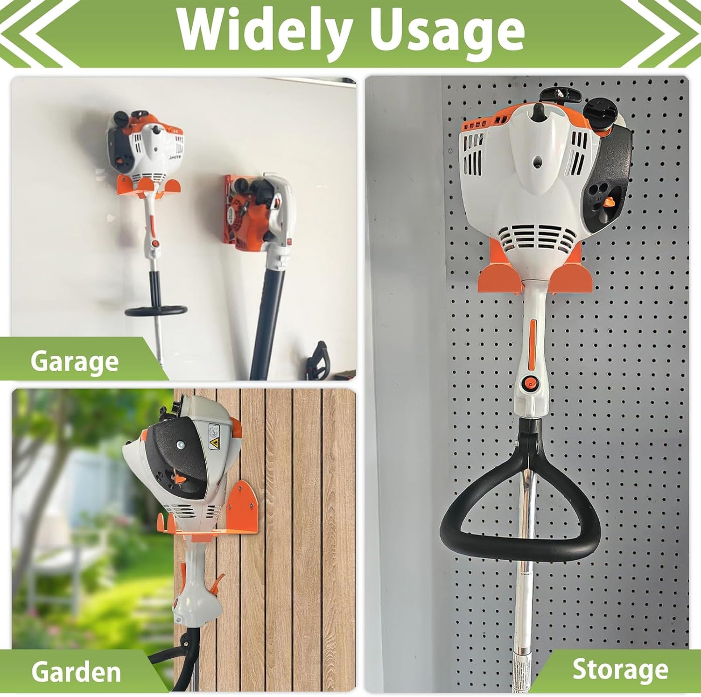 Trimmer Rack Wall Mount Heavy Duty Weedeater Hanger for Garage Wall Bracket Garage Organizer Weed Eater Hanger for Grass Trimmer, Garden Tools 1 Pack