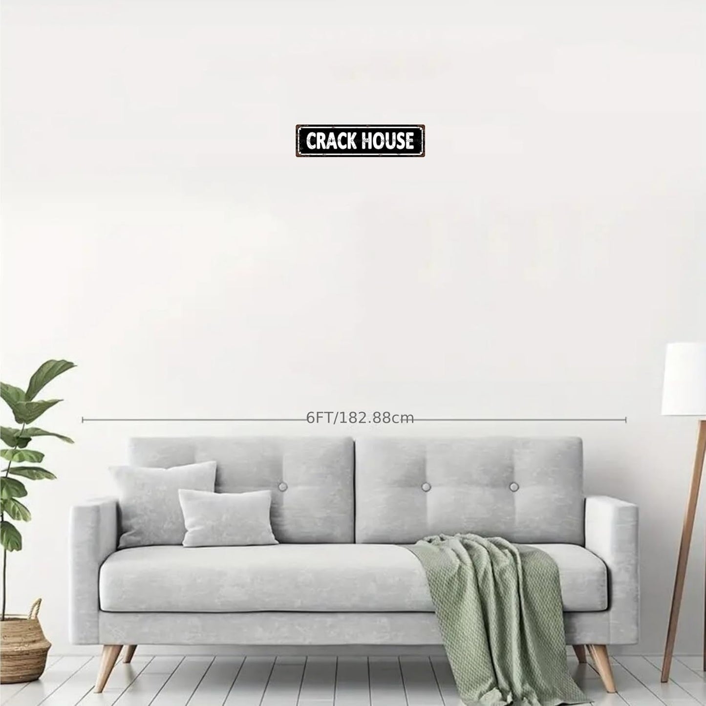 CRACK HOUSE Vintage Metal Tin Sign, Street Sign, Home Decor, Room Decor, Wall Decor, Bathroom Decor, Bar Decor, Cafe Decor, Garage Decor, 16 x 4 Inch